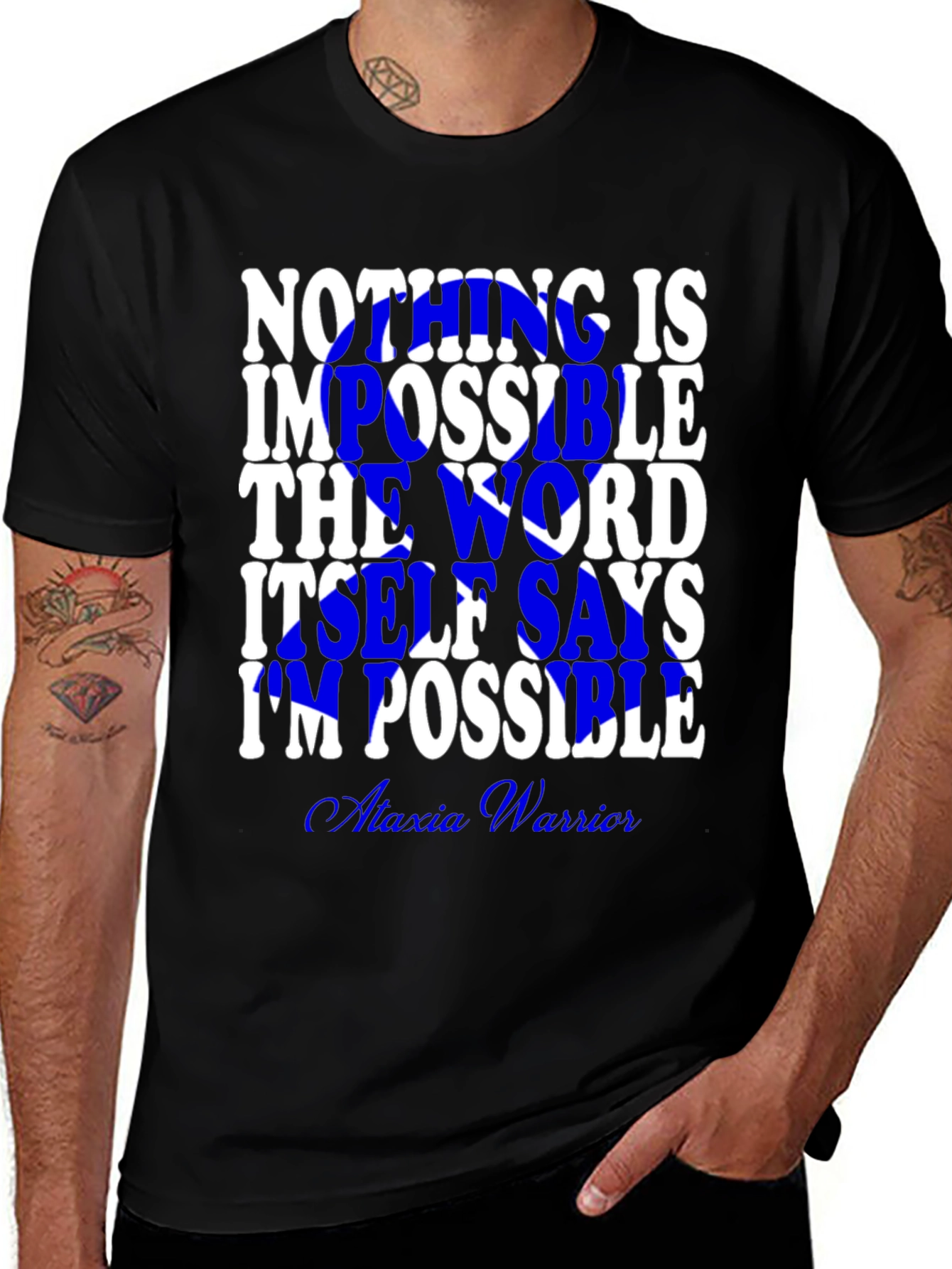 Inspirational Impossible Graphic Tee - Ataxia Warrior