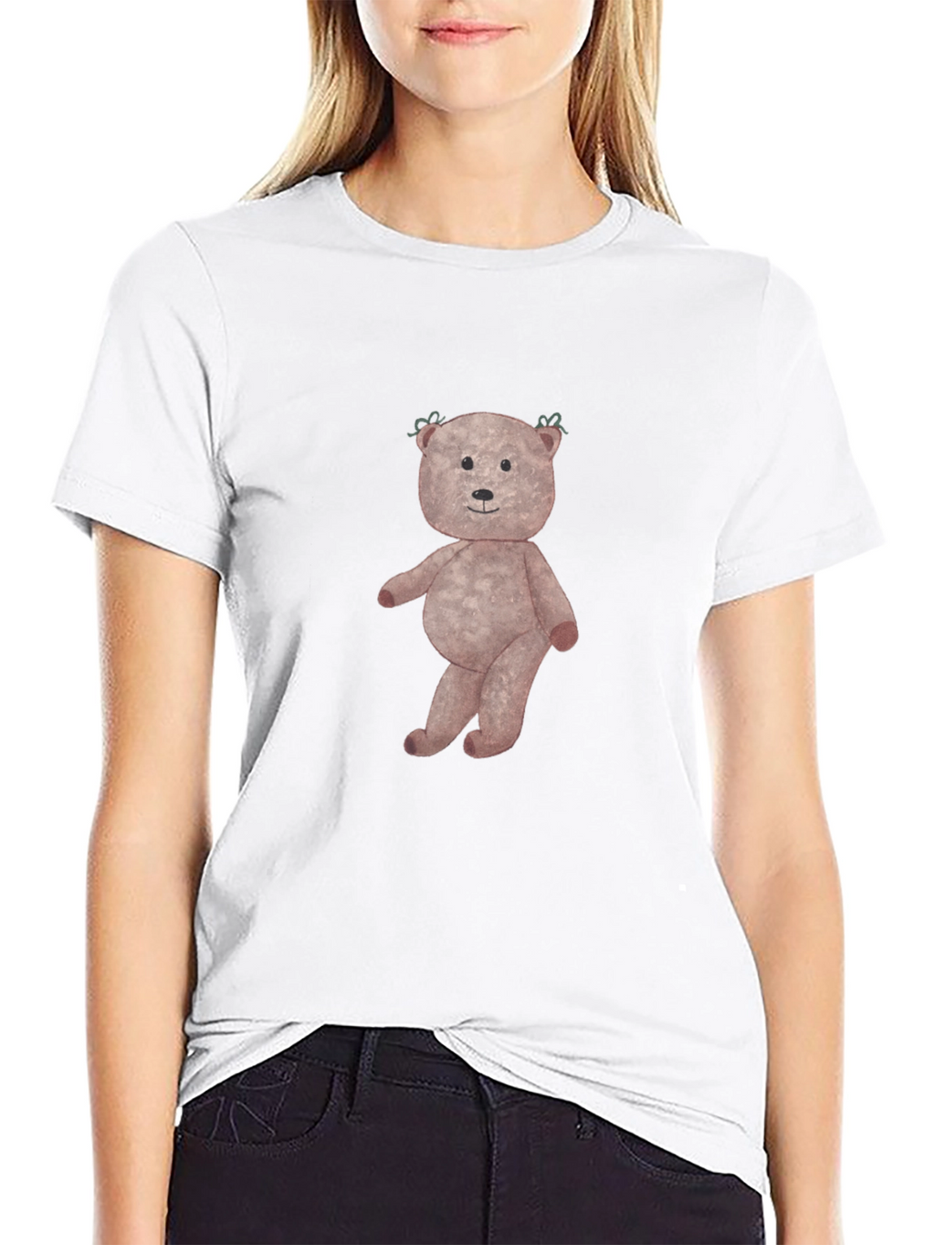 Mens Black Teddy Bear Graphic T-Shirt