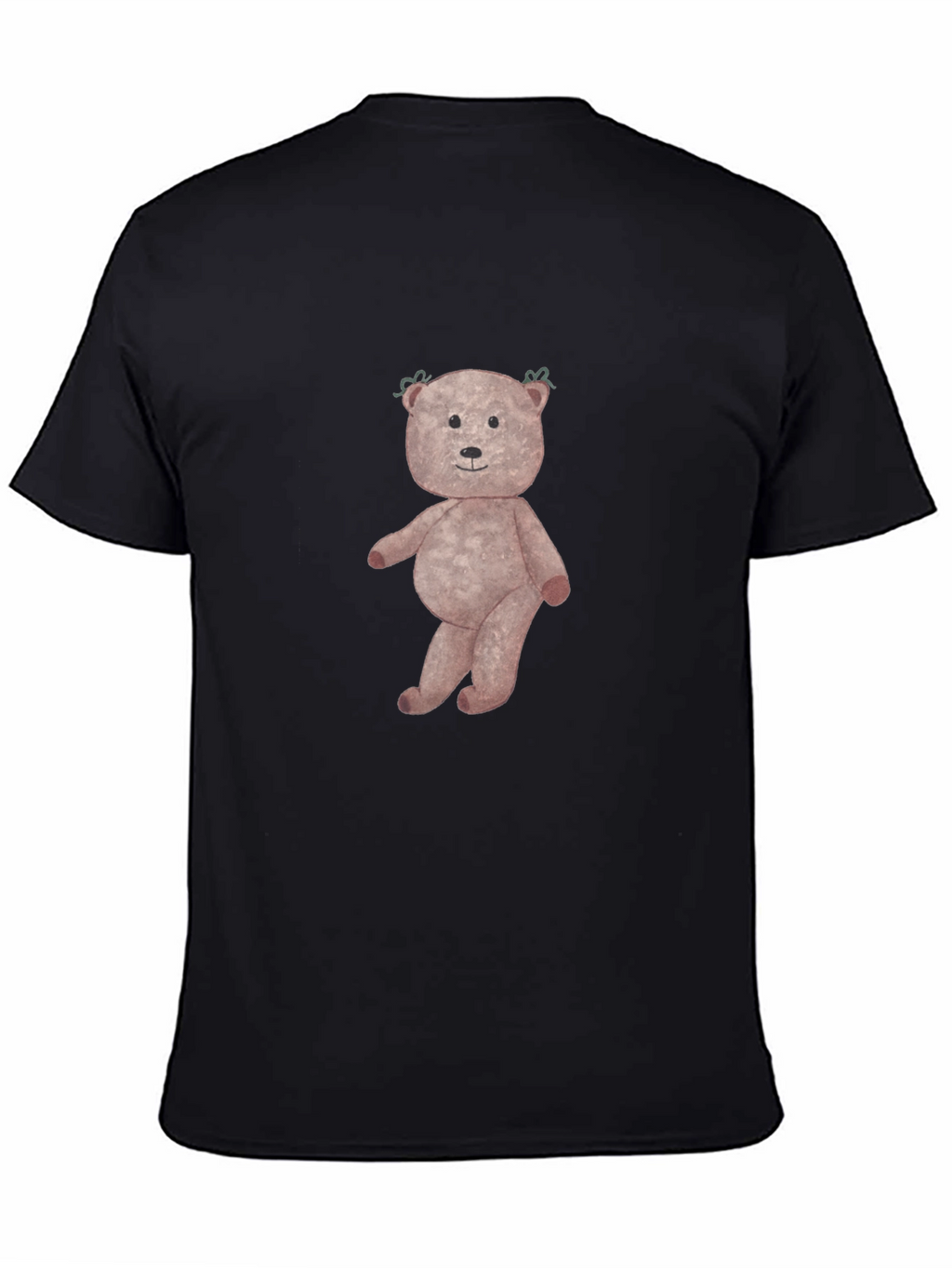 Mens Black Teddy Bear Graphic T-Shirt