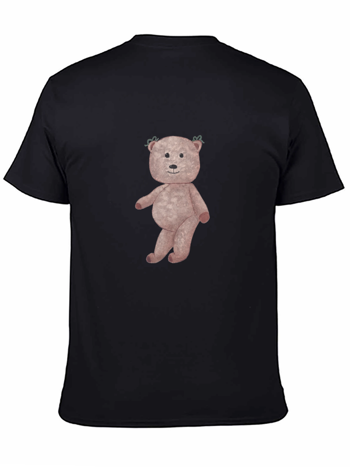 Mens Black Teddy Bear Graphic T-Shirt