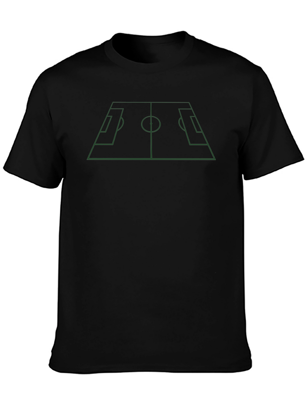 Soccer Field Outline T-Shirt - Black