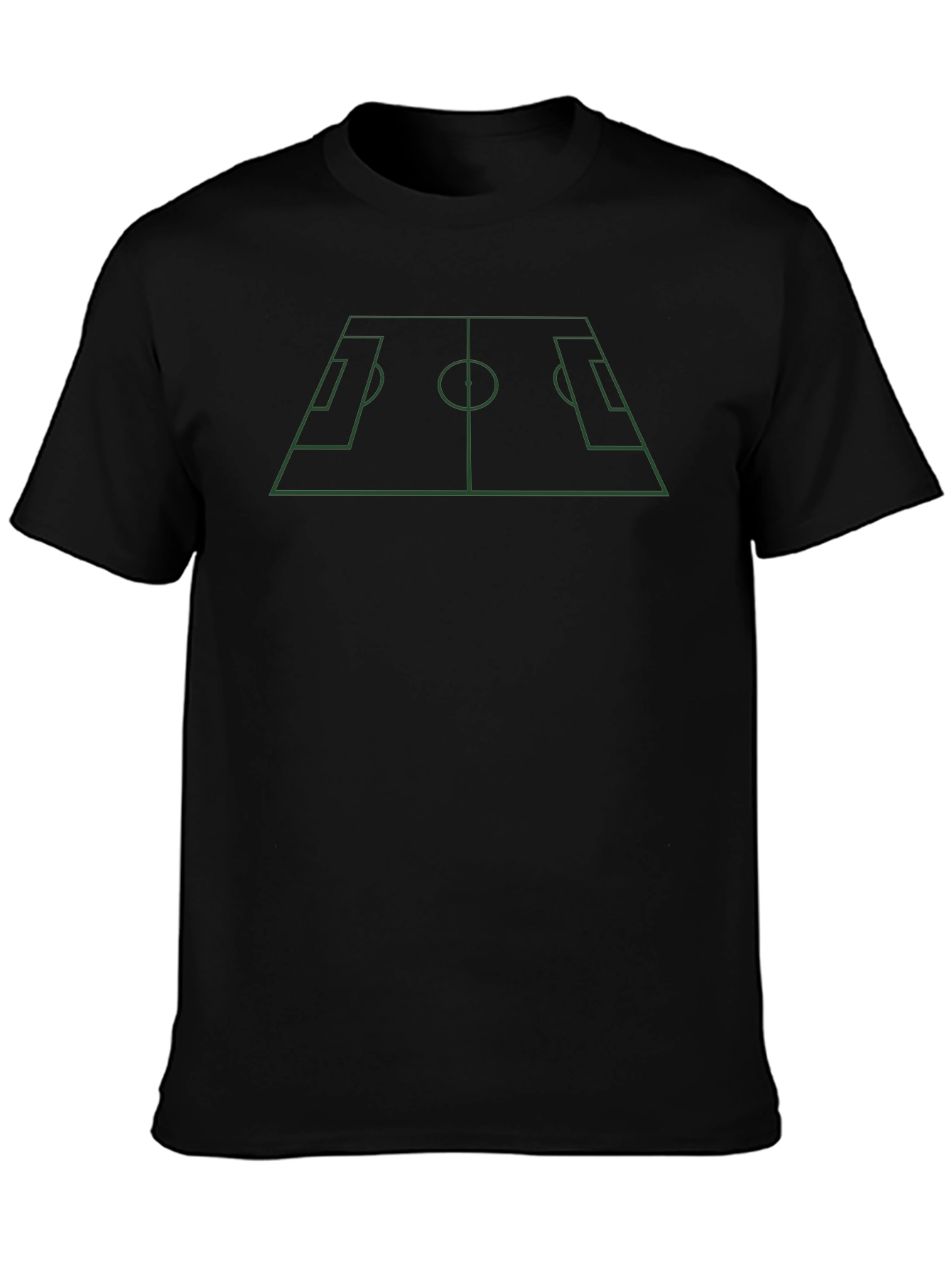 Soccer Field Outline T-Shirt - Black