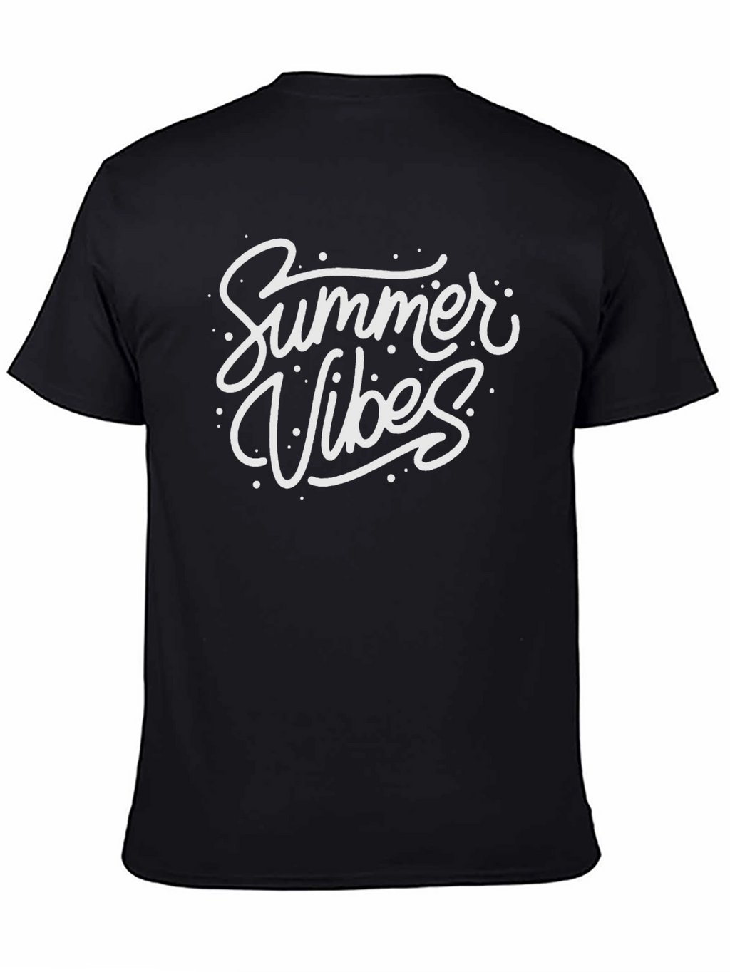 Summer Vibes Graphic Tee - Black Cotton T-Shirt