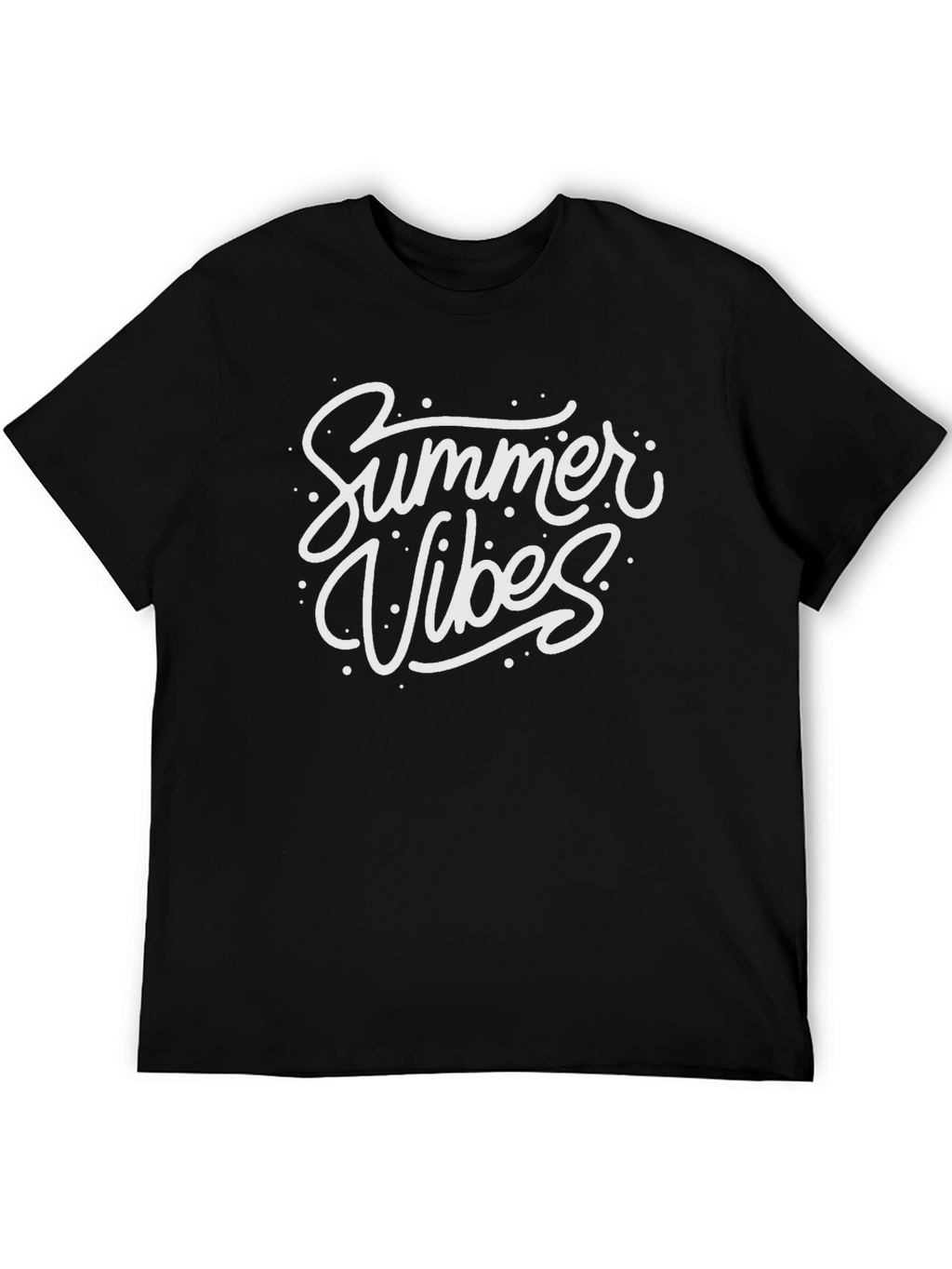 Summer Vibes Graphic Tee - Black Cotton T-Shirt