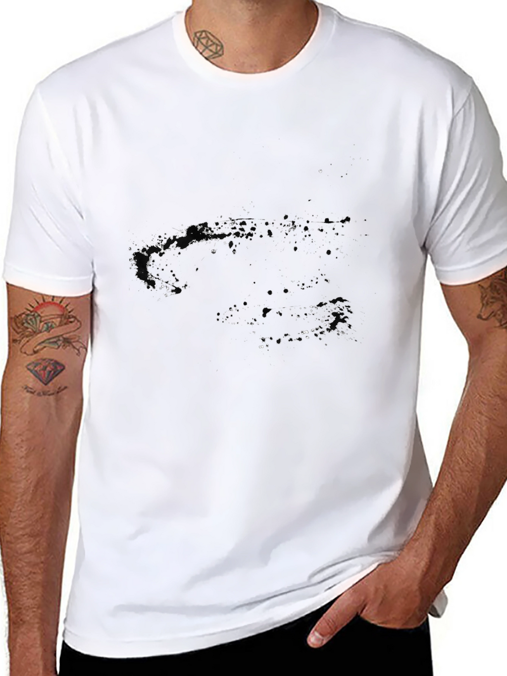 Abstract Galaxy Black Graphic Tee