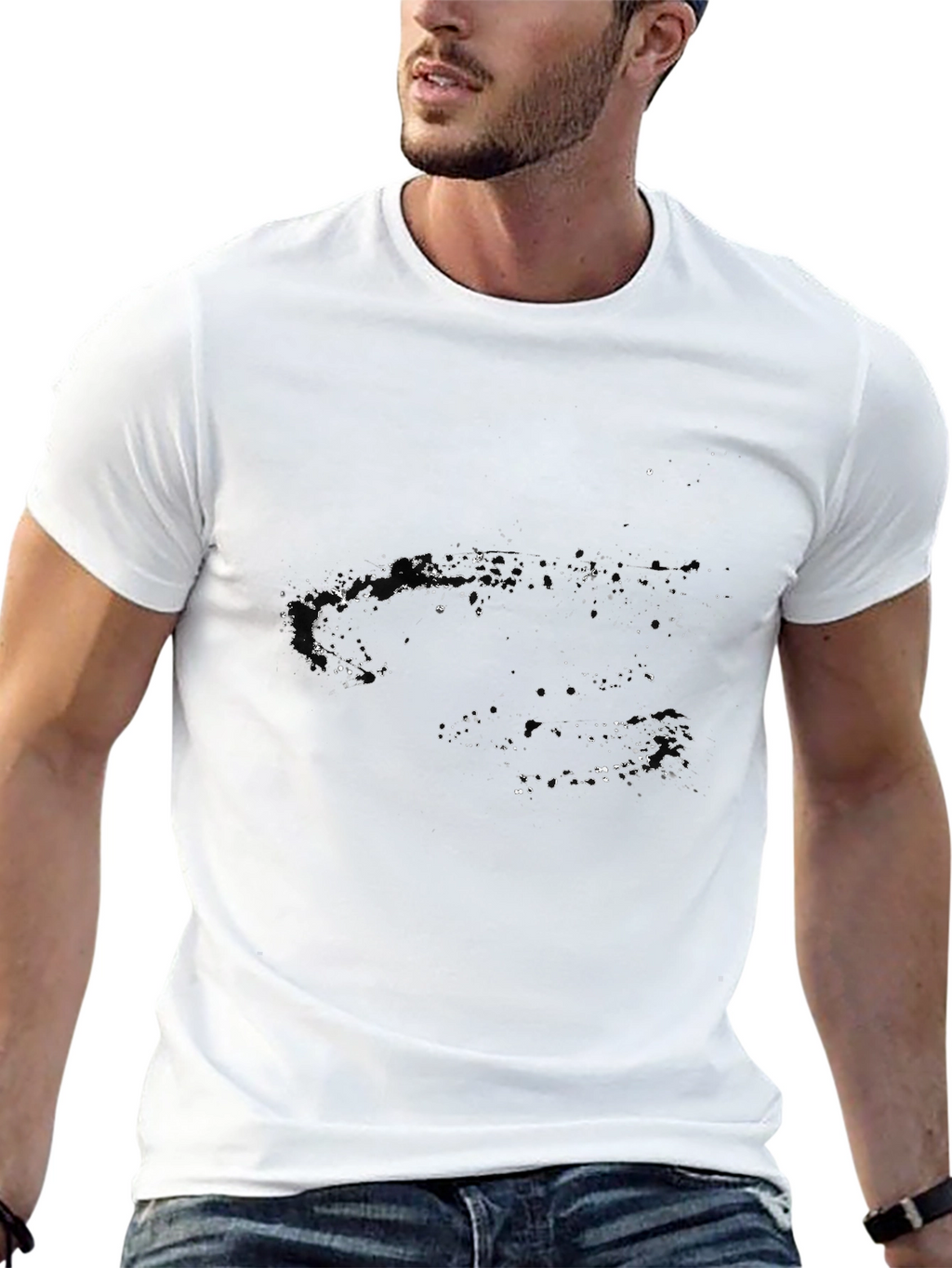Abstract Galaxy Black Graphic Tee