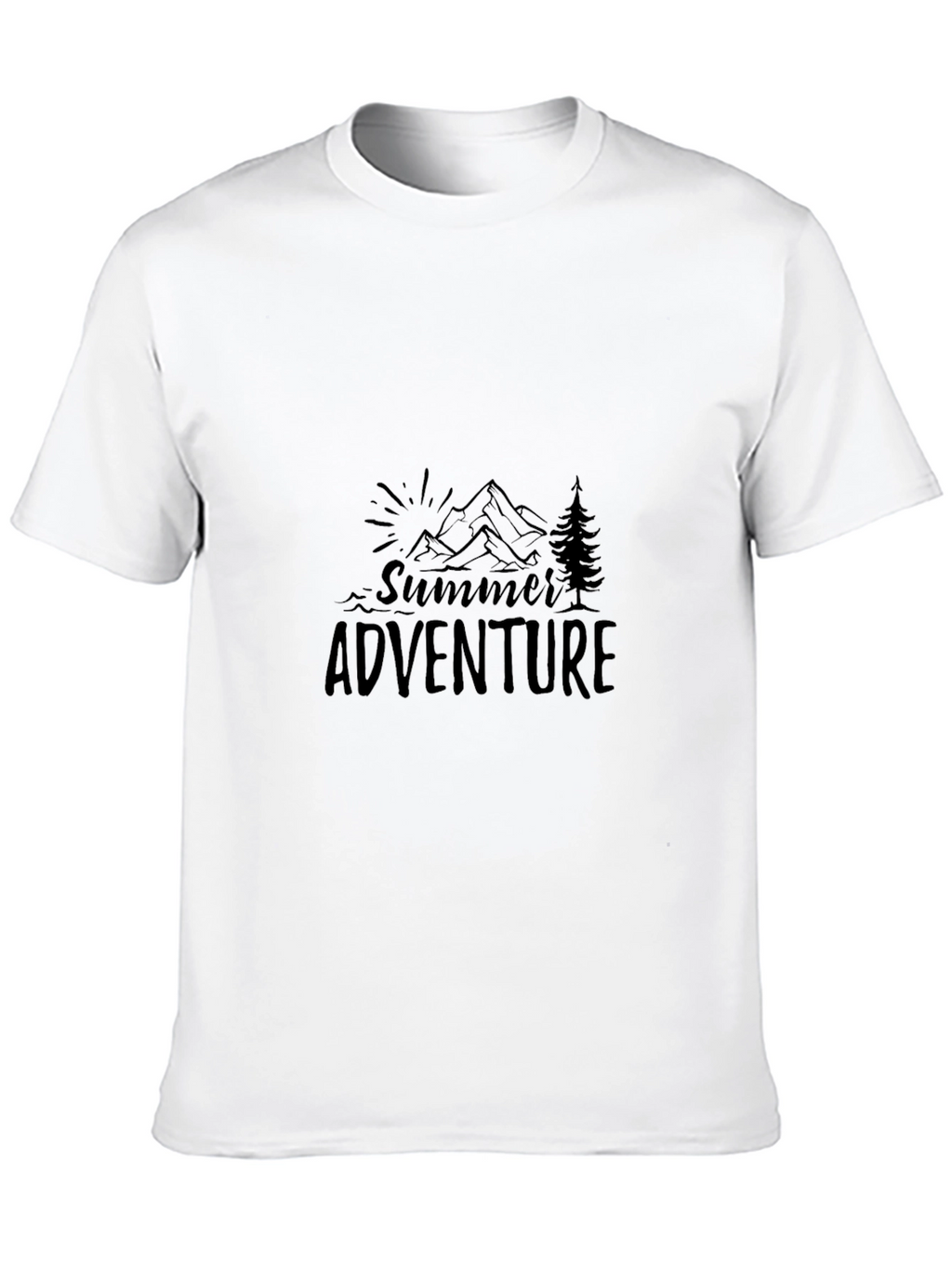 Summer Adventure Graphic Tee - Black Cotton Blend