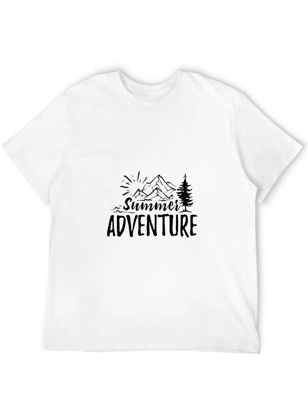Summer Adventure Graphic Tee - Black Cotton Blend