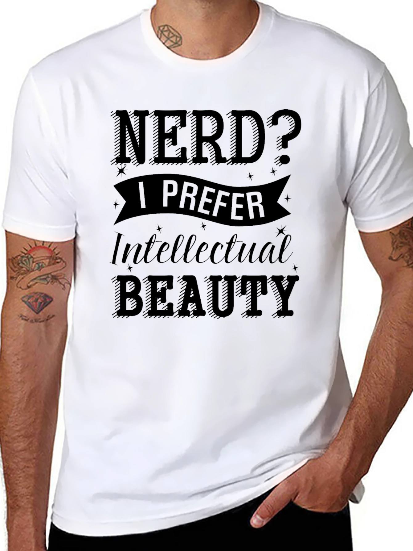 Nerd? I Prefer Intellectual Beauty - Black T-Shirt