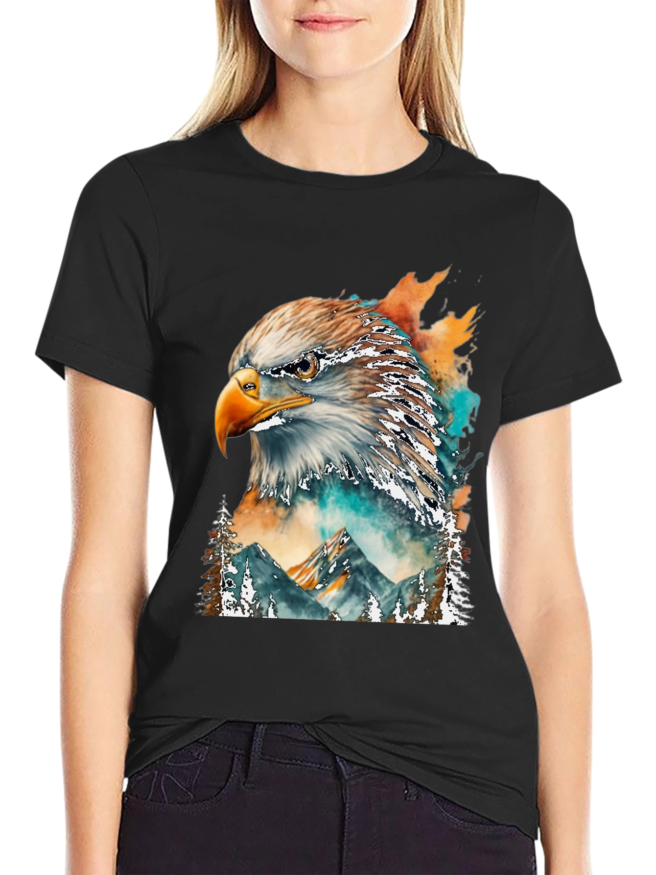Eagle Mountain Watercolor Mens T-Shirt