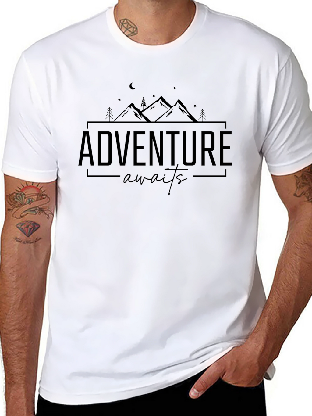 Adventure Awaits Graphic Tee - Unisex Black T-Shirt