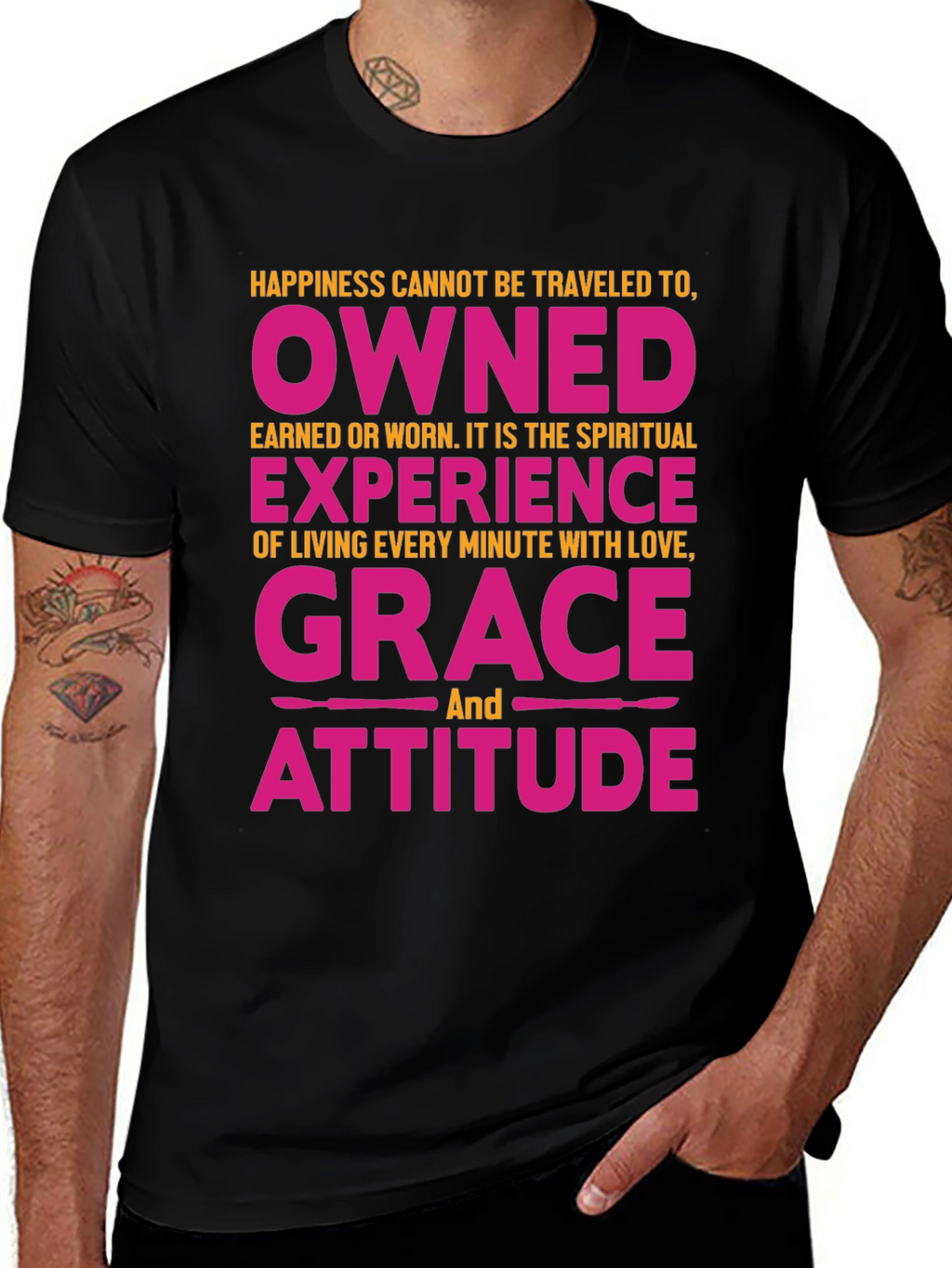 Happiness Grace Attitude Graphic Tee