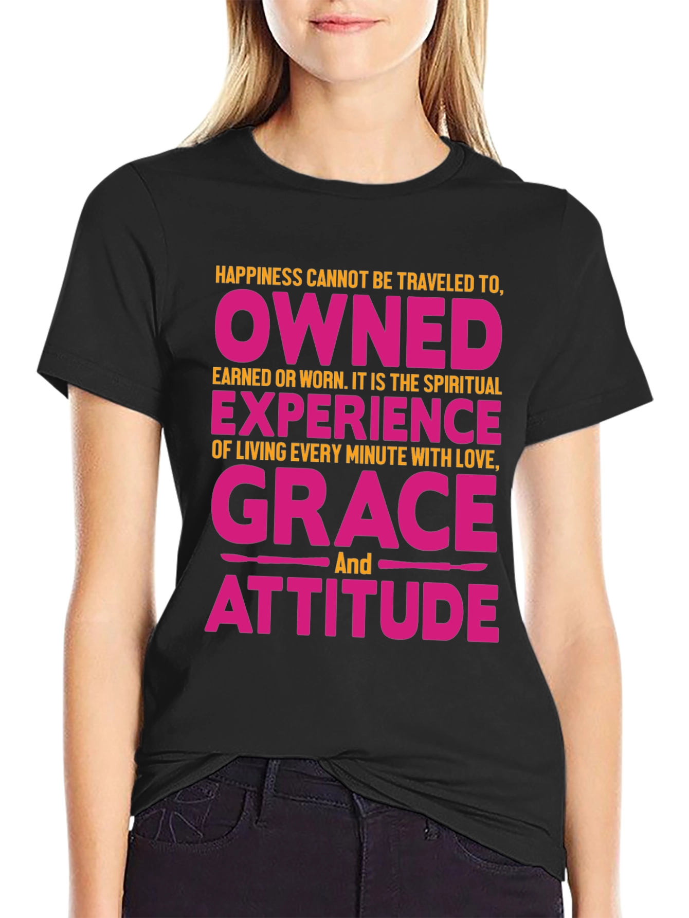 Happiness Grace Attitude Graphic Tee