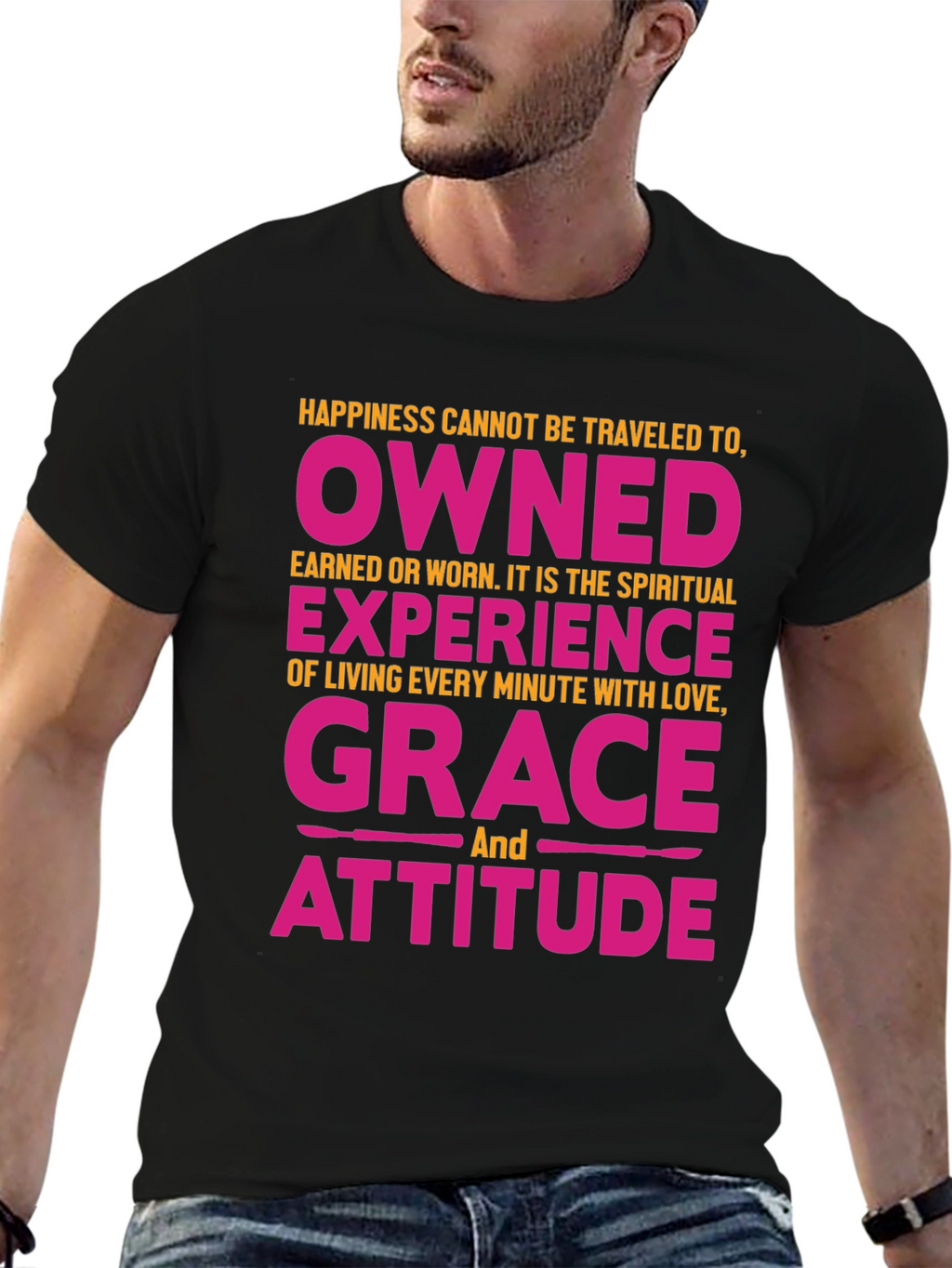 Happiness Grace Attitude Graphic Tee