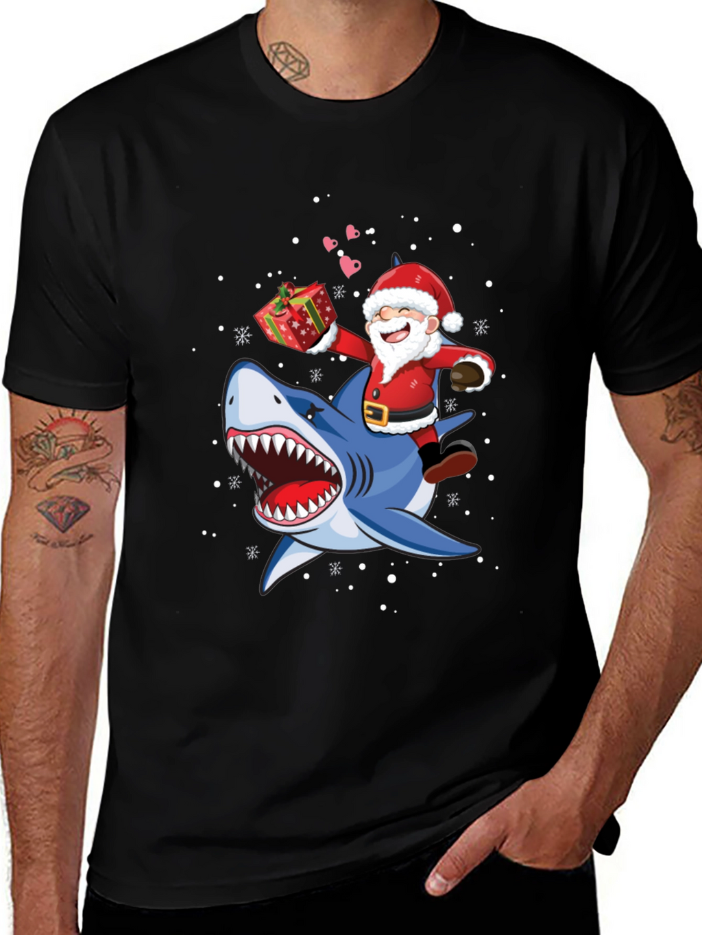 Santa Shark T-Shirt - Holiday Tee