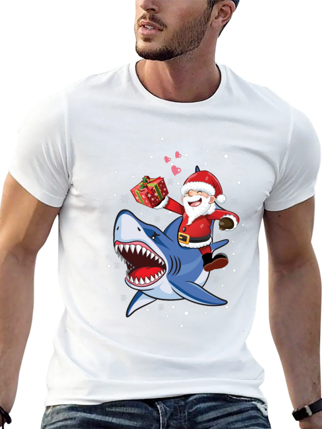 Santa Shark T-Shirt - Holiday Tee