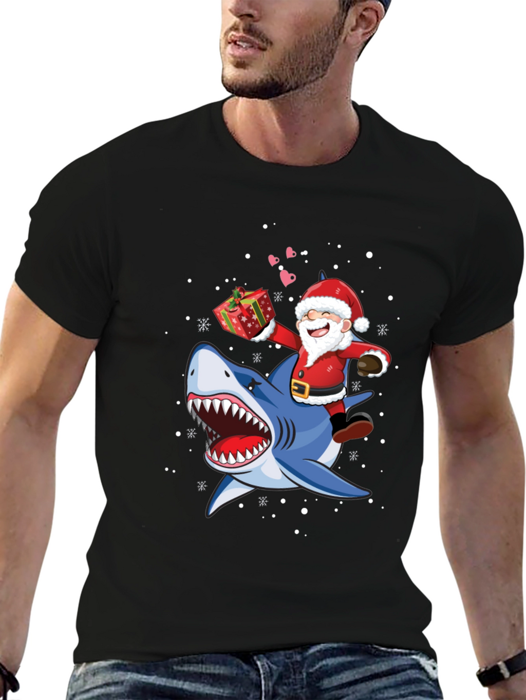 Santa Shark T-Shirt - Holiday Tee