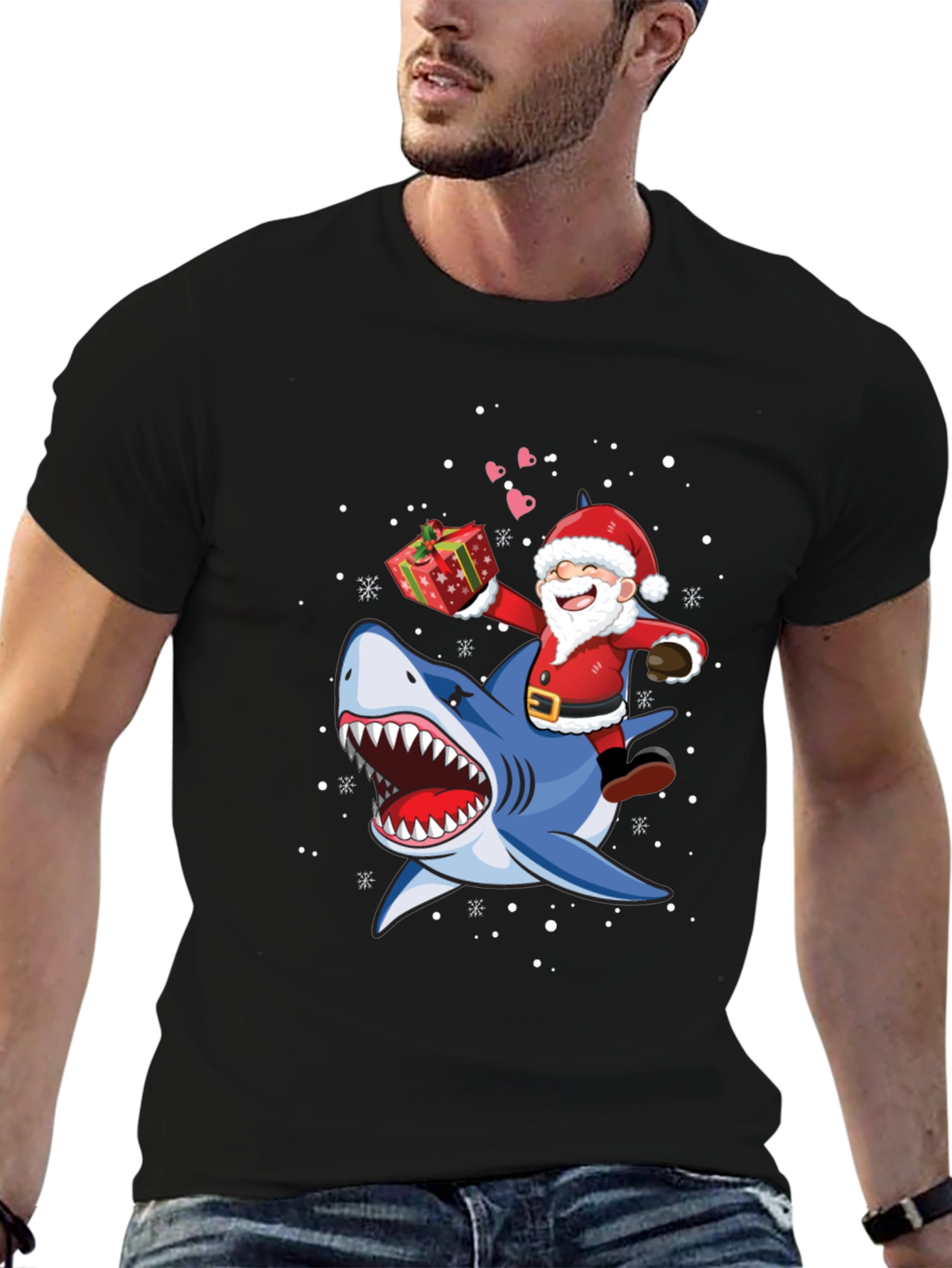 Santa Shark T-Shirt - Holiday Tee