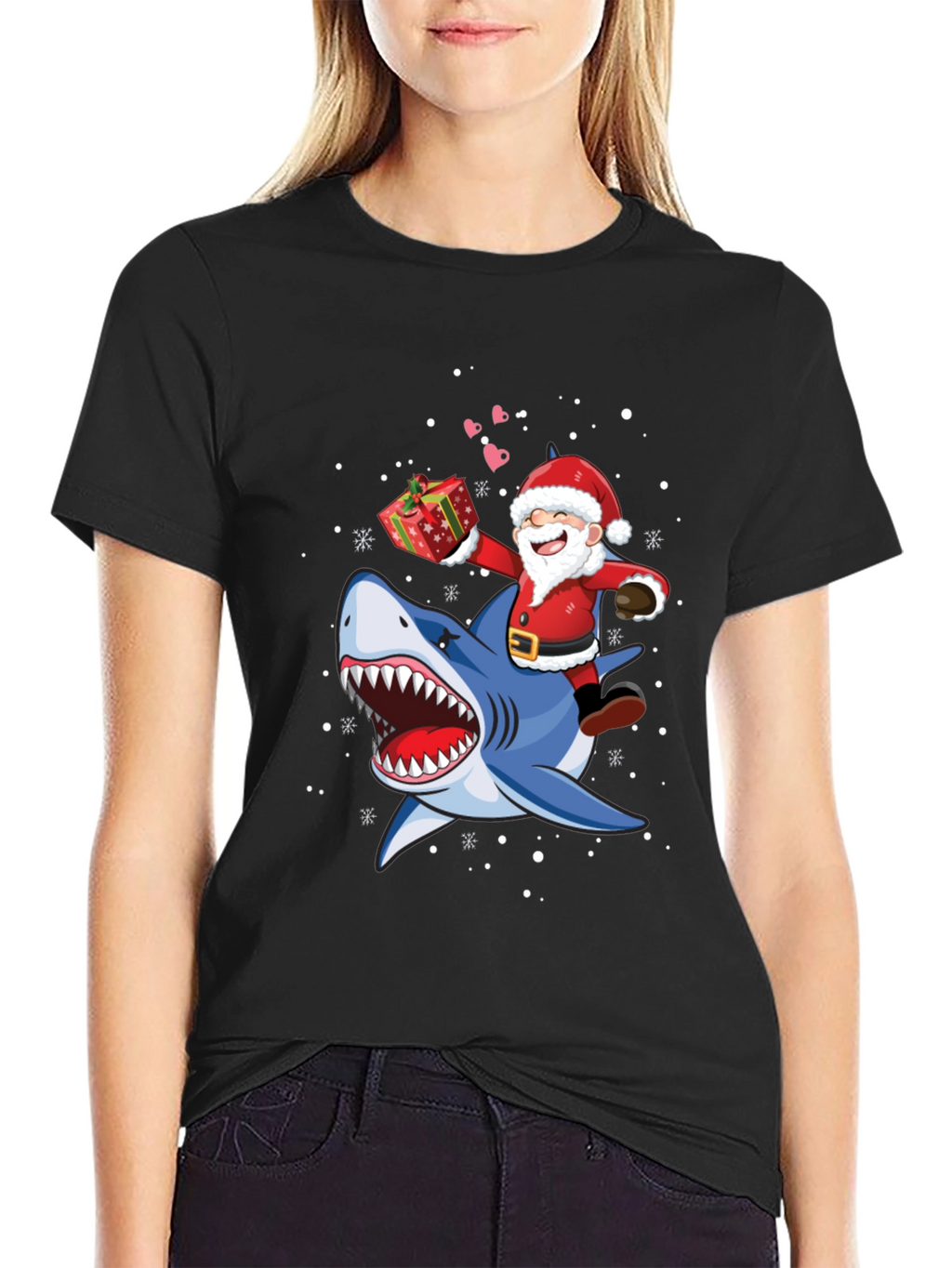Santa Shark T-Shirt - Holiday Tee