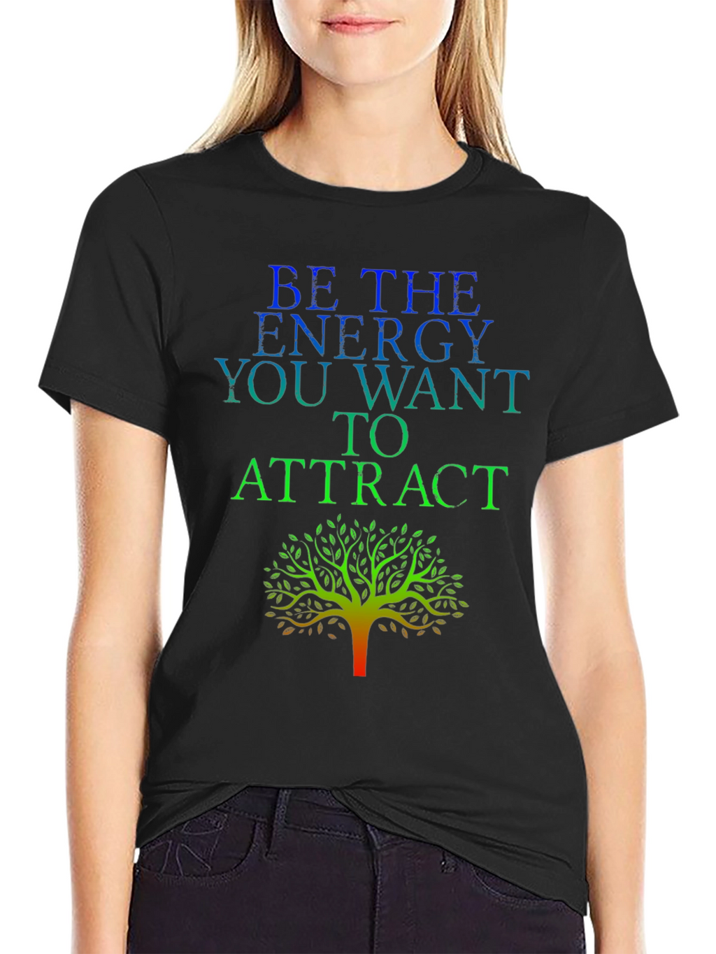 Energy Tree Graphic Tee - Black Cotton Blend