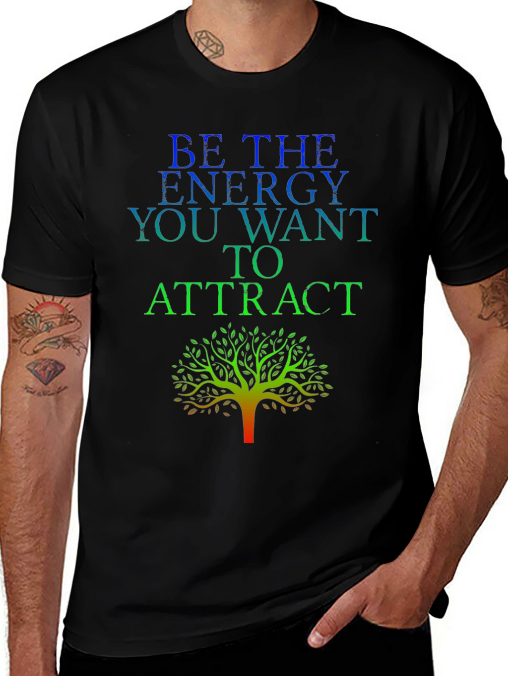 Energy Tree Graphic Tee - Black Cotton Blend