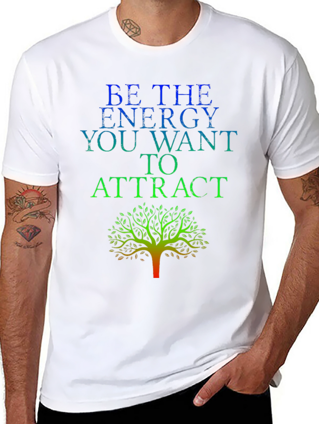 Energy Tree Graphic Tee - Black Cotton Blend