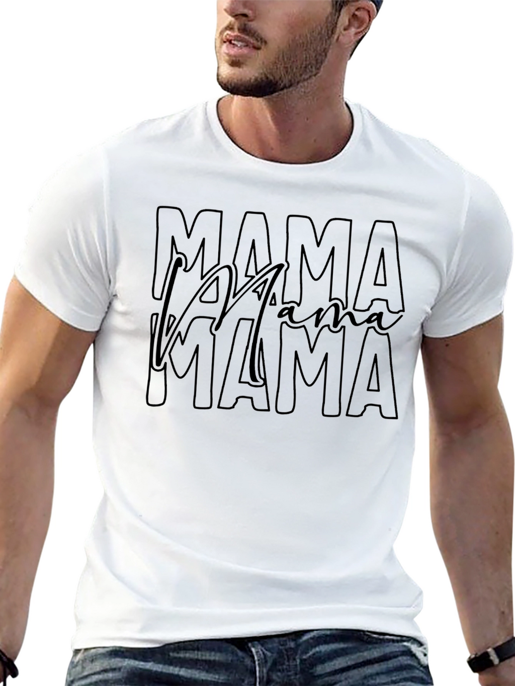 Mama Stacked Graphic Tee - Black Casual T-Shirt