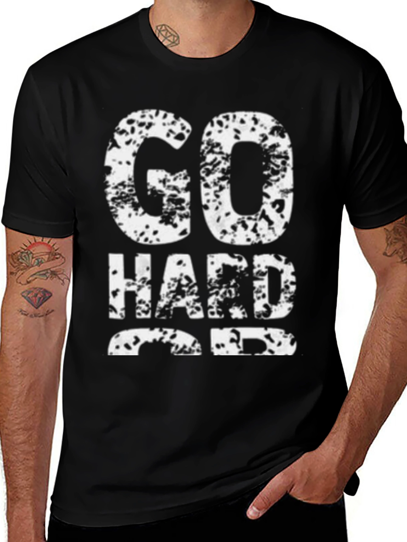 Go Hard or Go Home Mens Black Graphic Tee