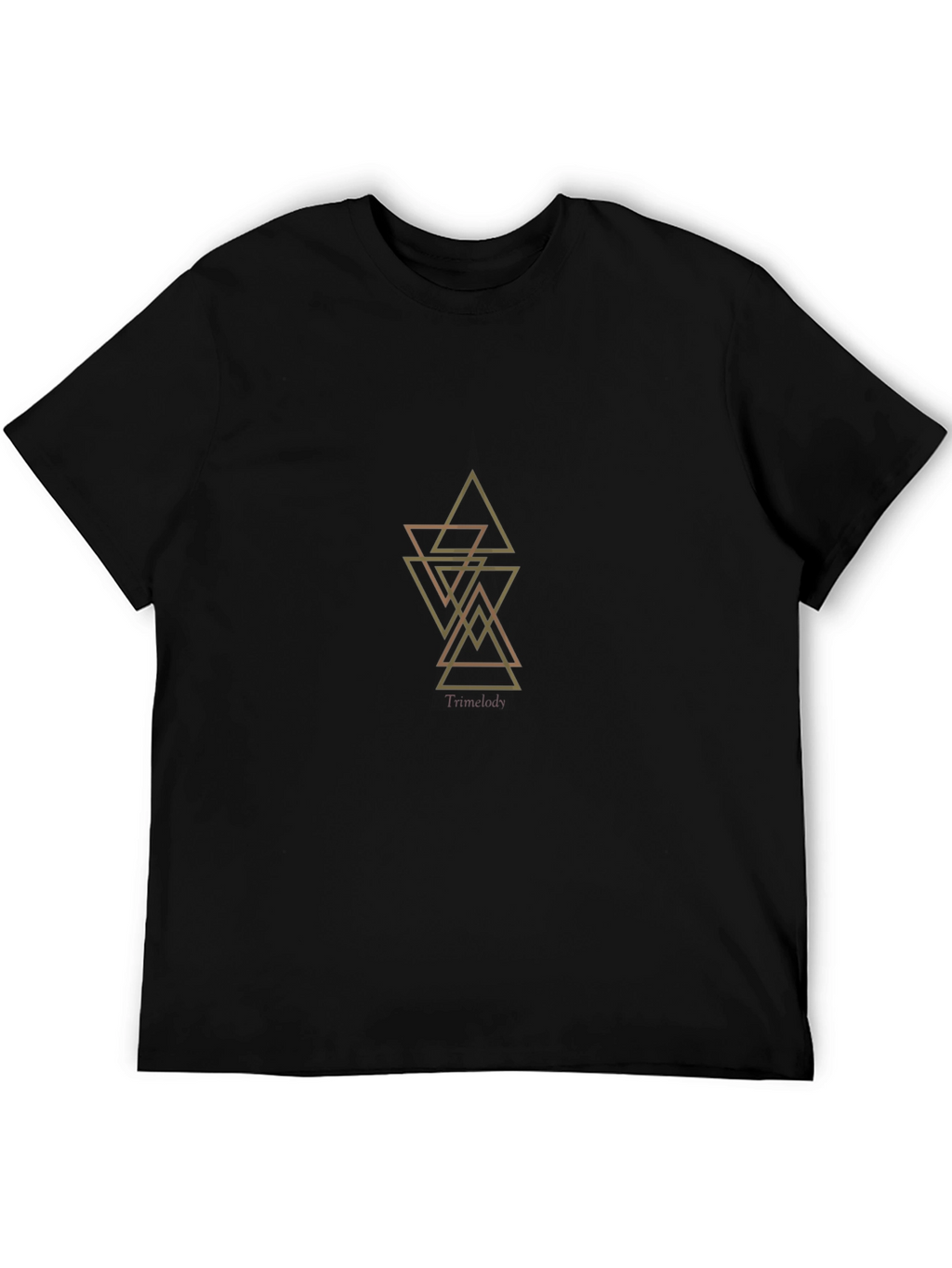 Geometric Triangles Graphic Tee - Black Cotton Blend