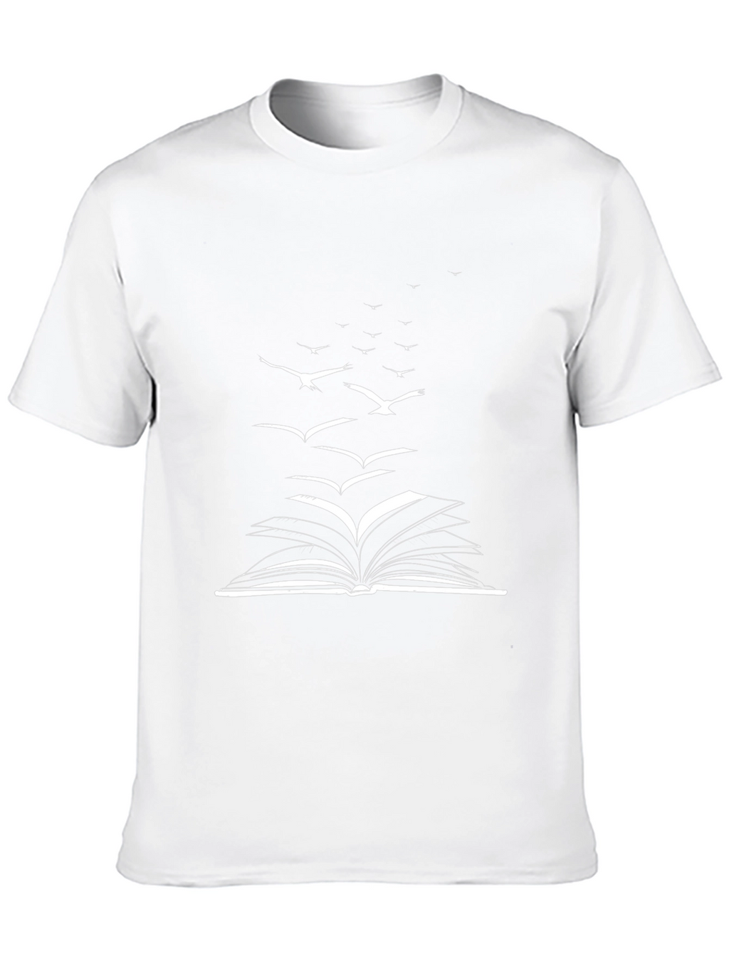 Book & Birds Graphic Tee - Black Cotton Blend