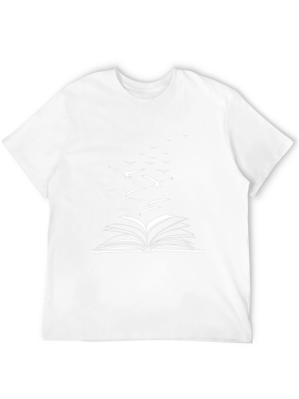 Book & Birds Graphic Tee - Black Cotton Blend