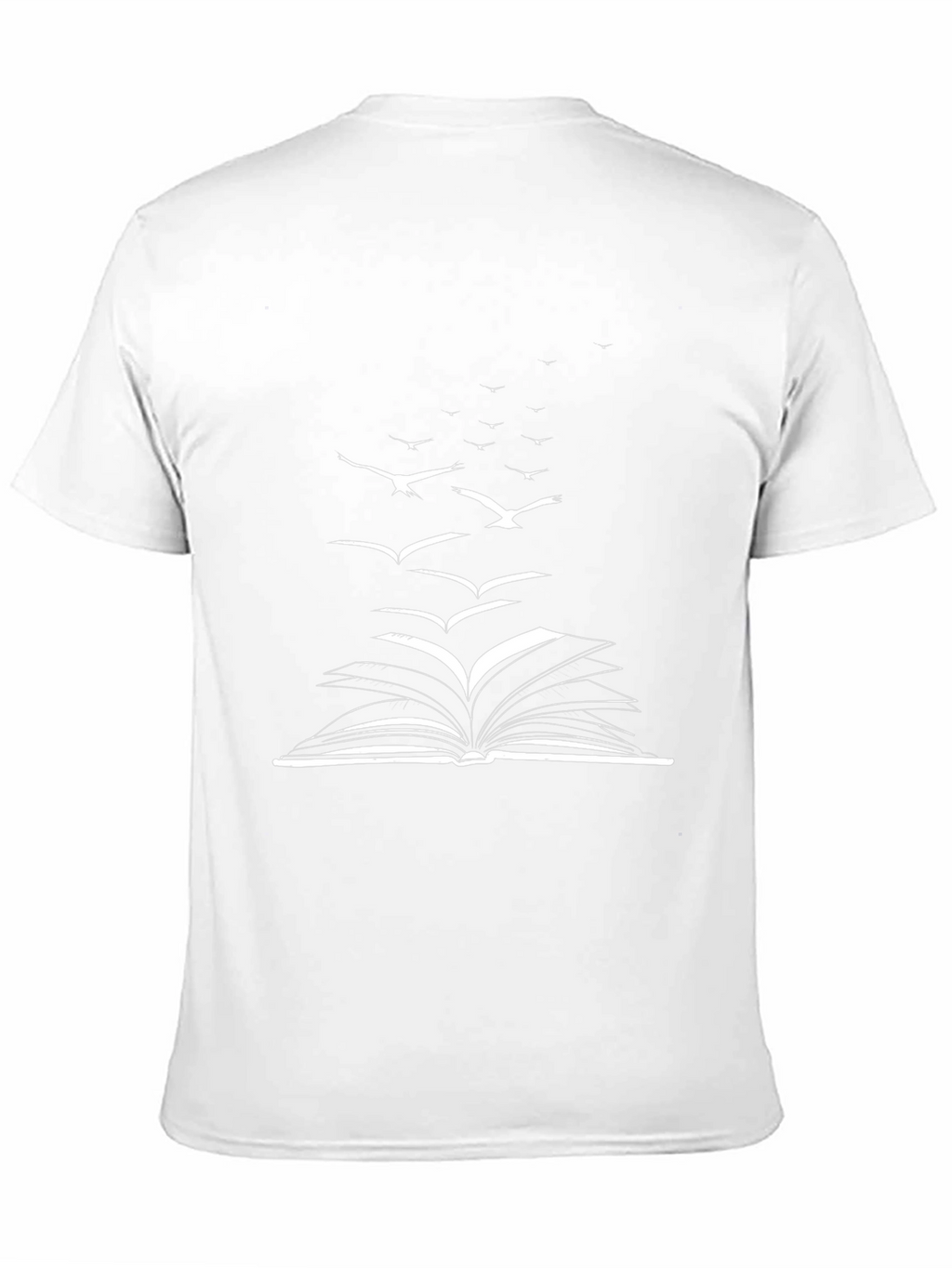 Book & Birds Graphic Tee - Black Cotton Blend
