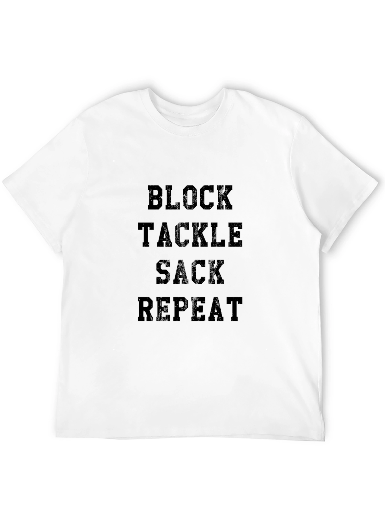 Block Tackle Sack Repeat Football T-Shirt
