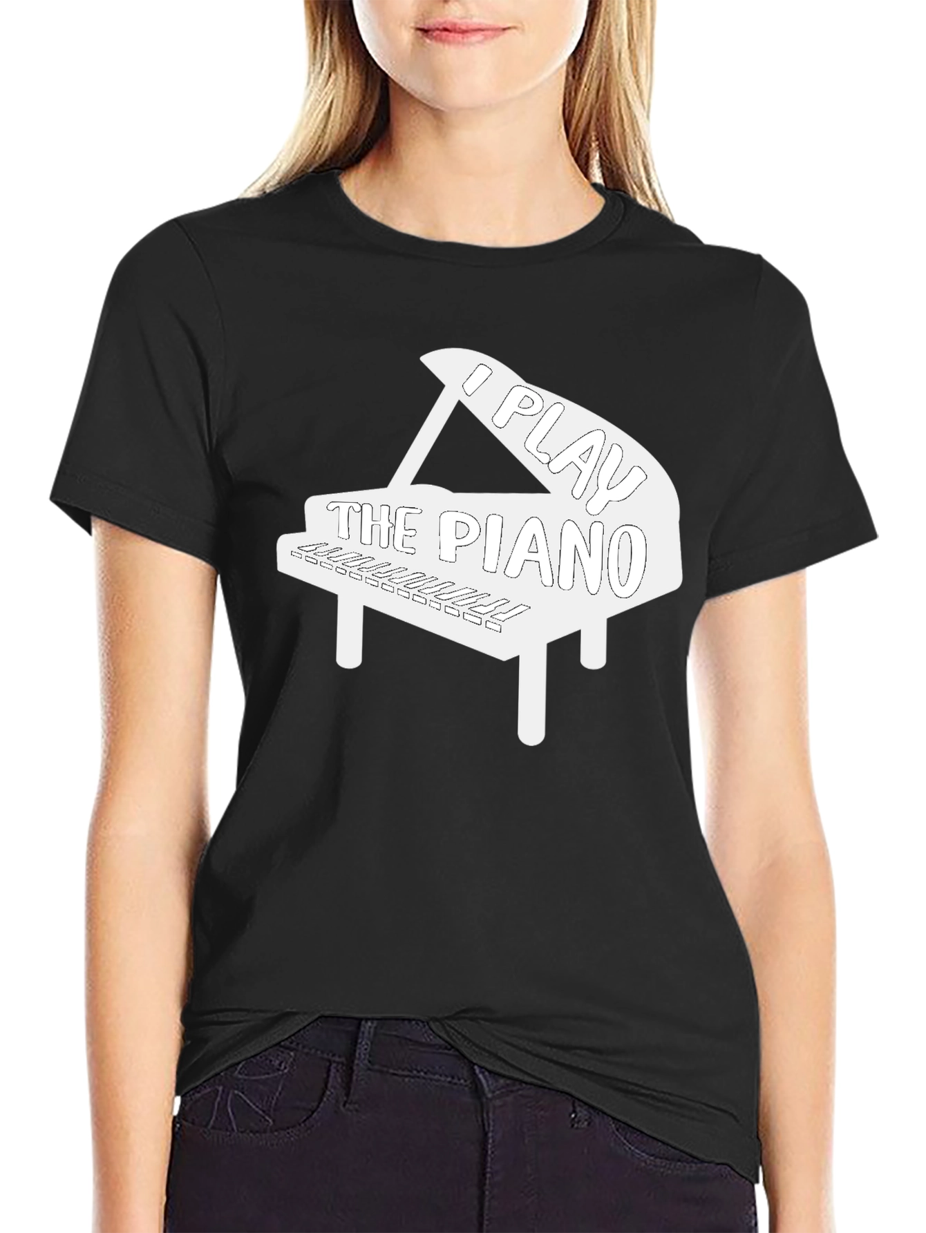 I Play The Piano Graphic Tee - Music Lover T-Shirt