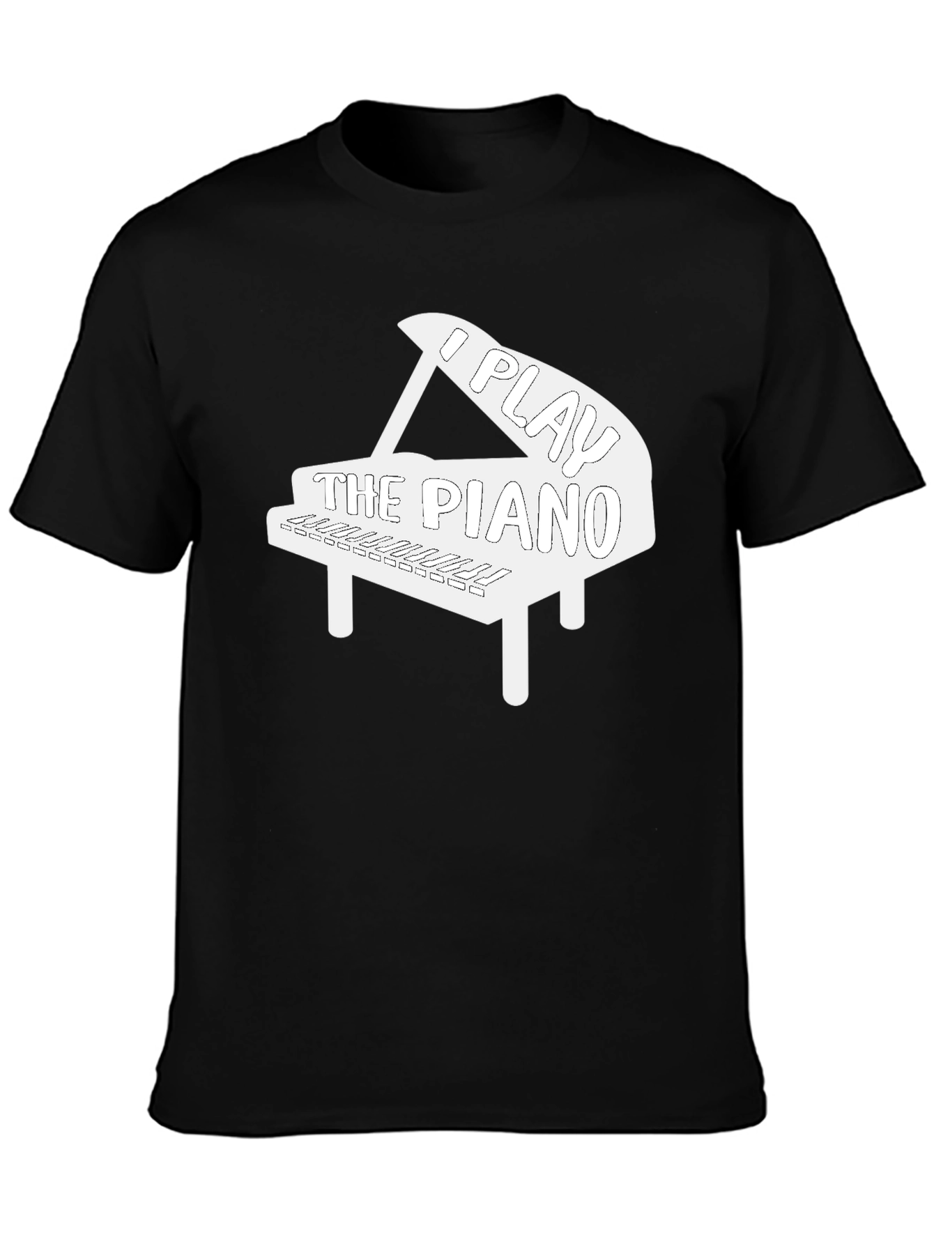 I Play The Piano Graphic Tee - Music Lover T-Shirt