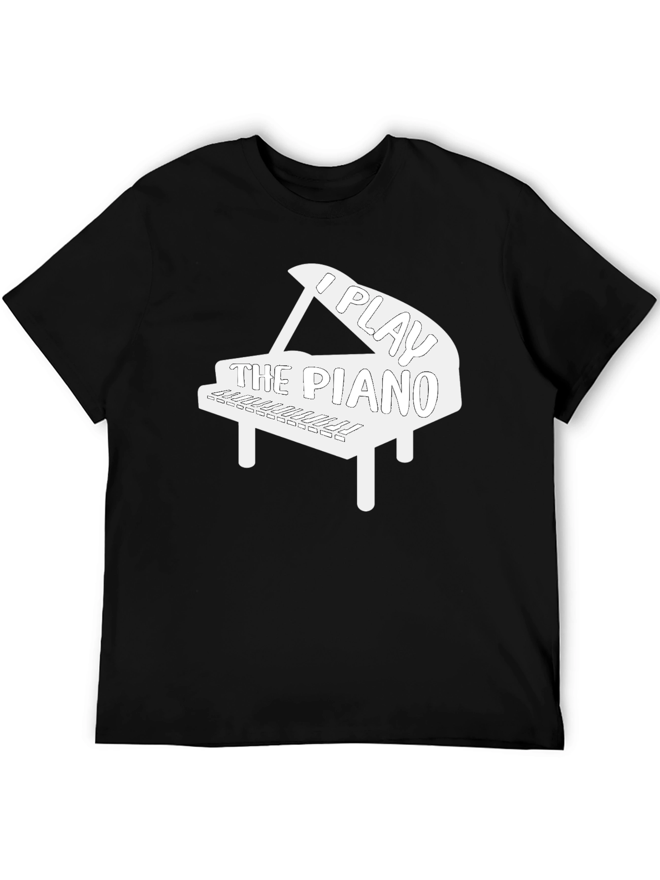 I Play The Piano Graphic Tee - Music Lover T-Shirt