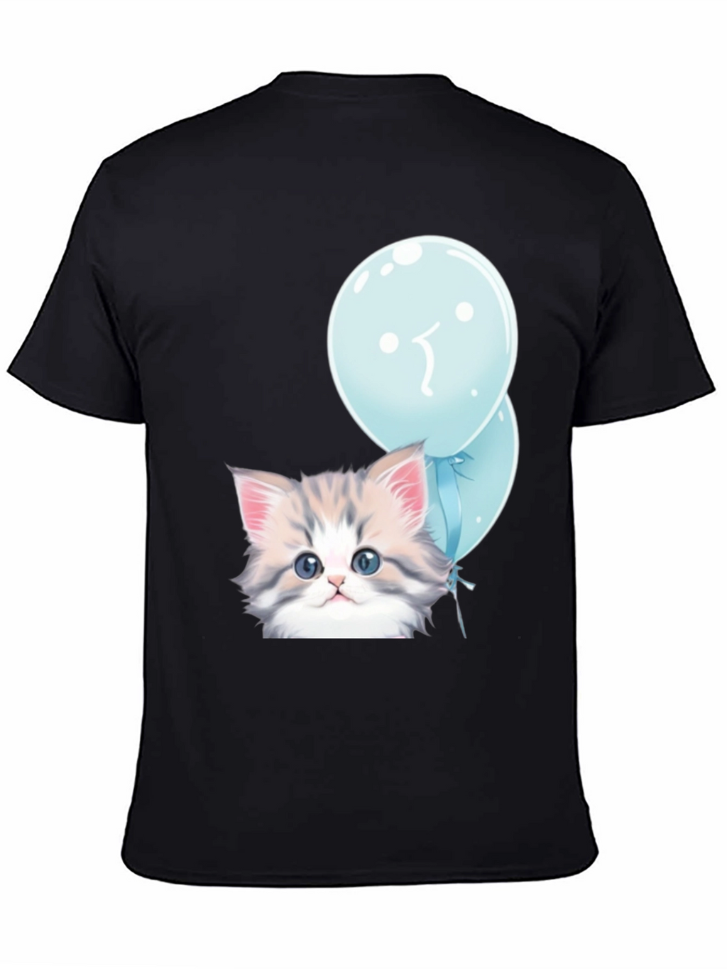 Cute Kitten with Balloons Graphic T-Shirt