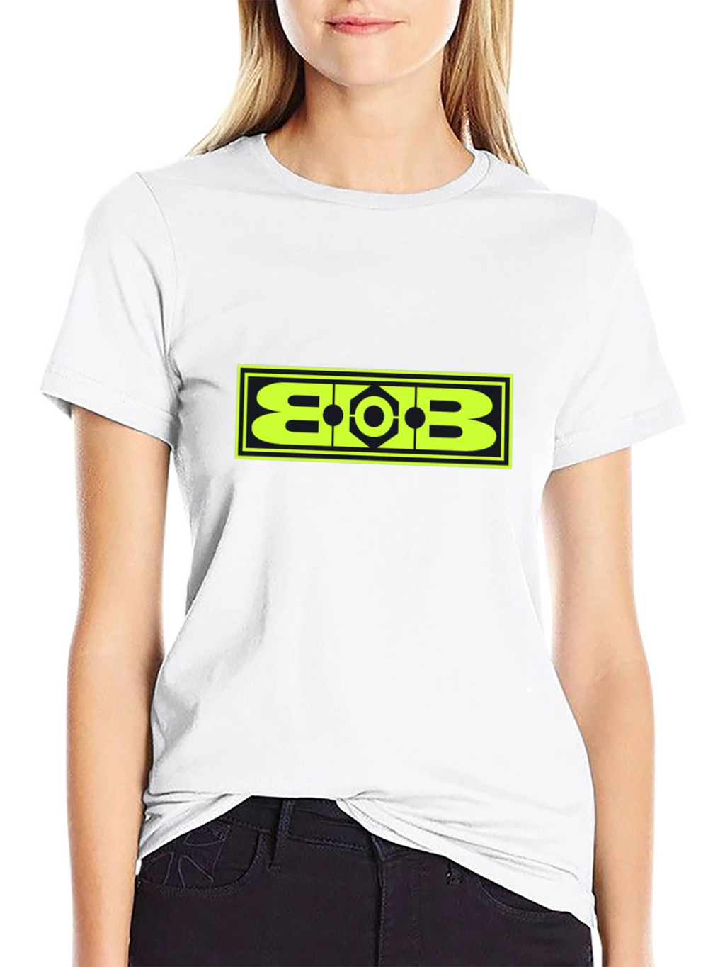 Geometric BOB Graphic Tee - Bold Black T-Shirt