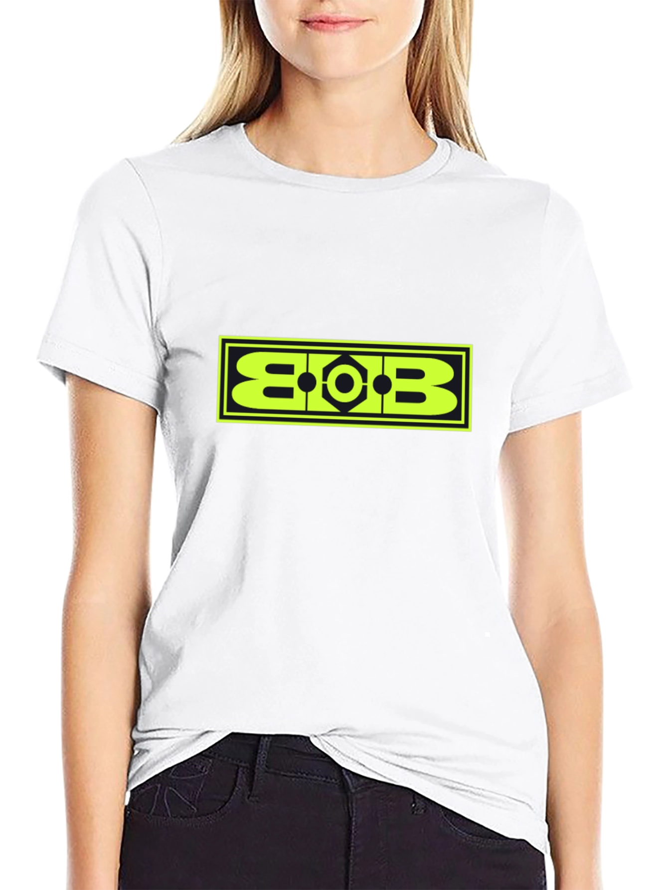 Geometric BOB Graphic Tee - Bold Black T-Shirt