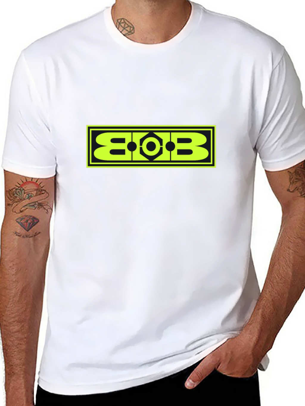 Geometric BOB Graphic Tee - Bold Black T-Shirt