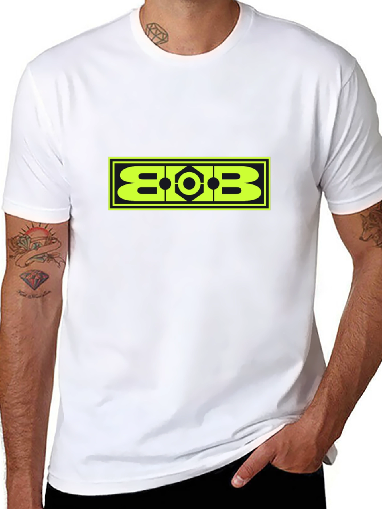 Geometric BOB Graphic Tee - Bold Black T-Shirt