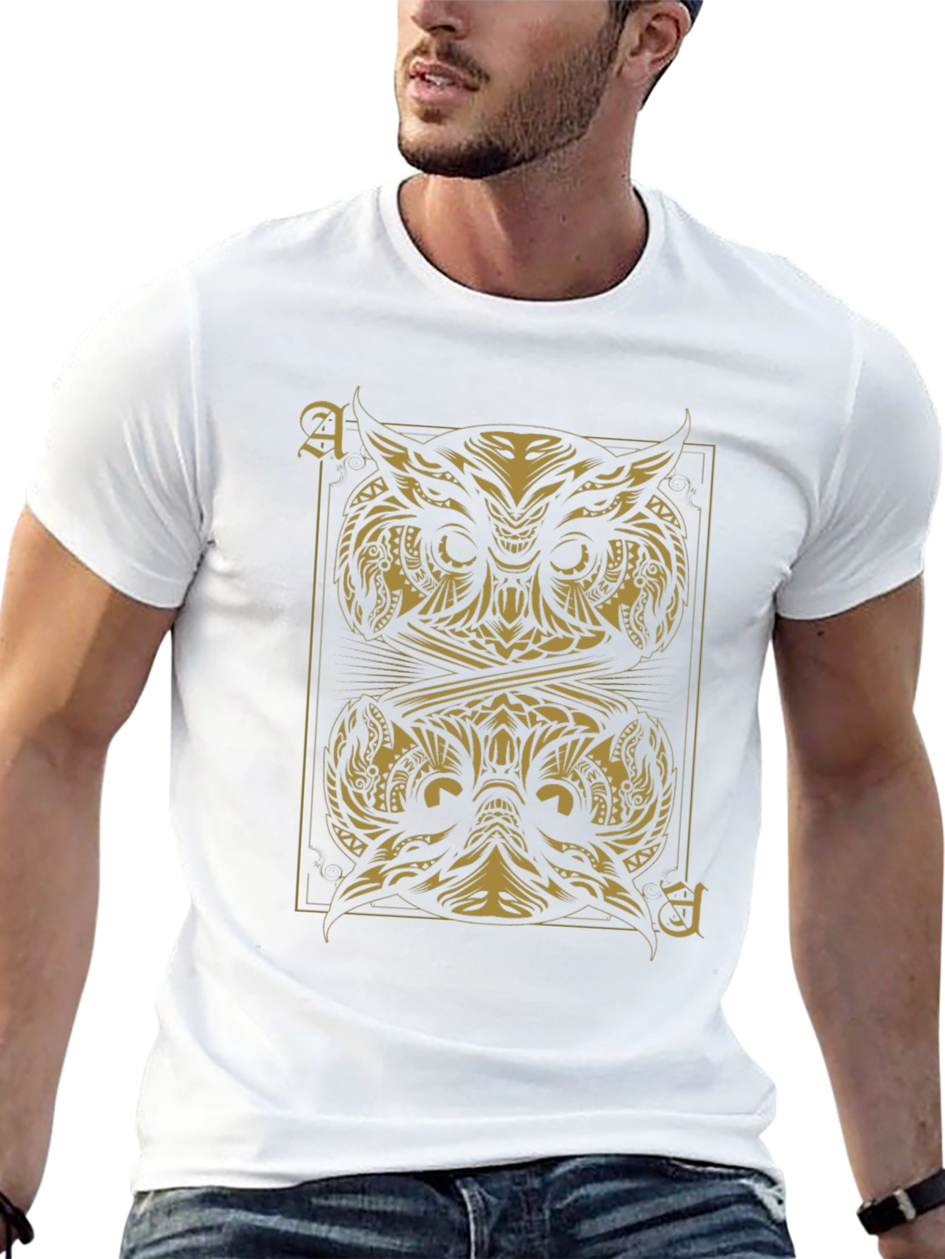 Ace of Owls Graphic Tee - Black Cotton T-Shirt