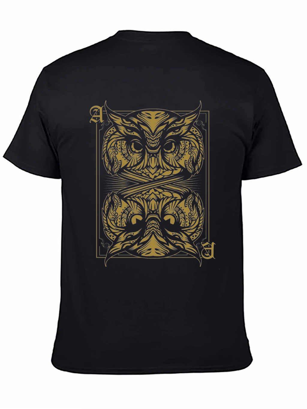 Ace of Owls Graphic Tee - Black Cotton T-Shirt