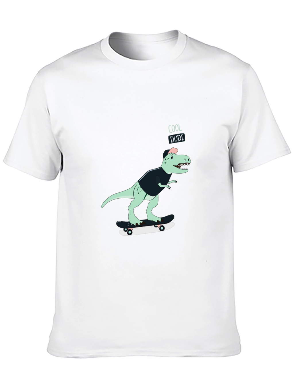 Cool Dude Dinosaur Skateboard Graphic T-Shirt