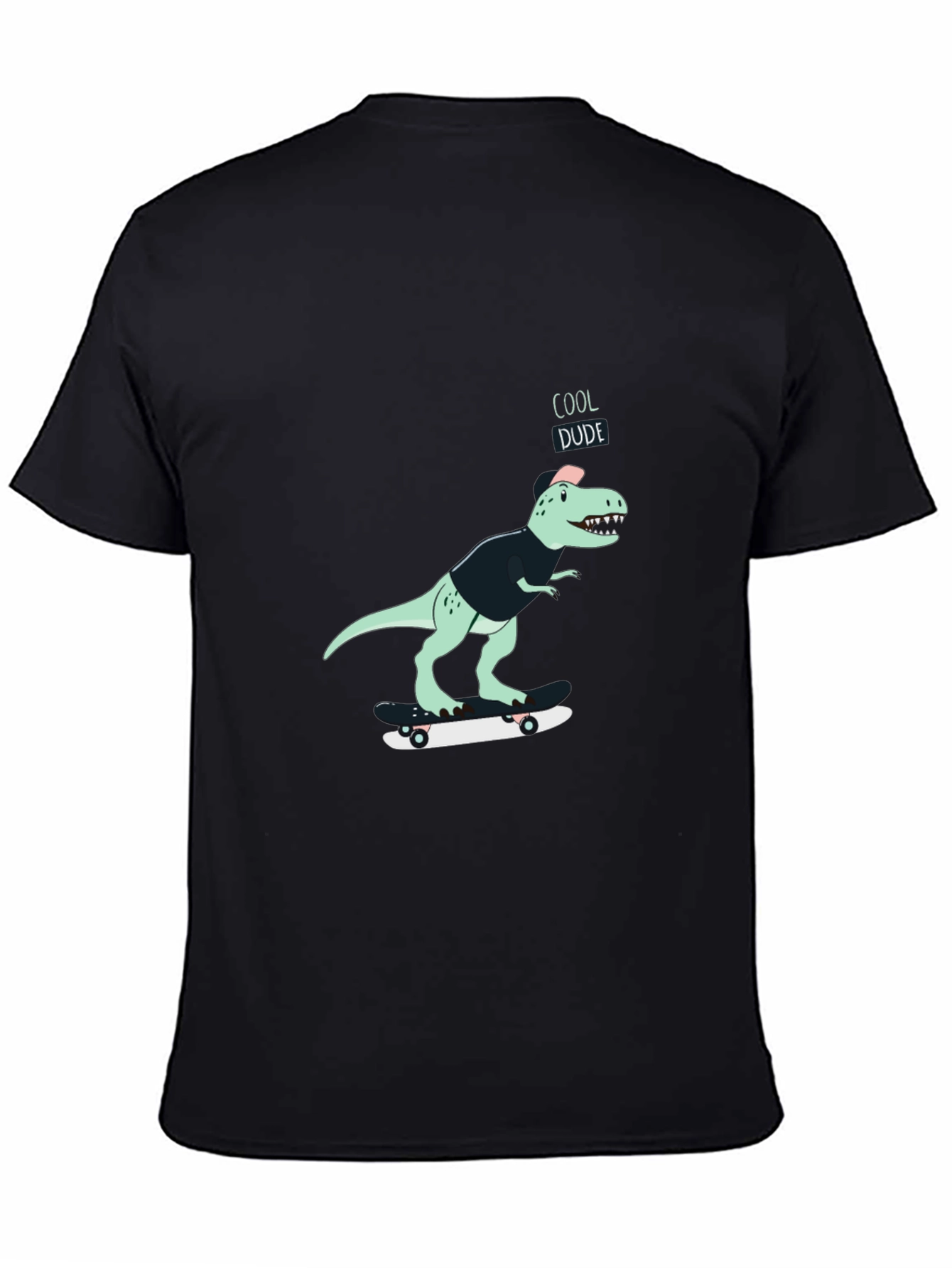Cool Dude Dinosaur Skateboard Graphic T-Shirt