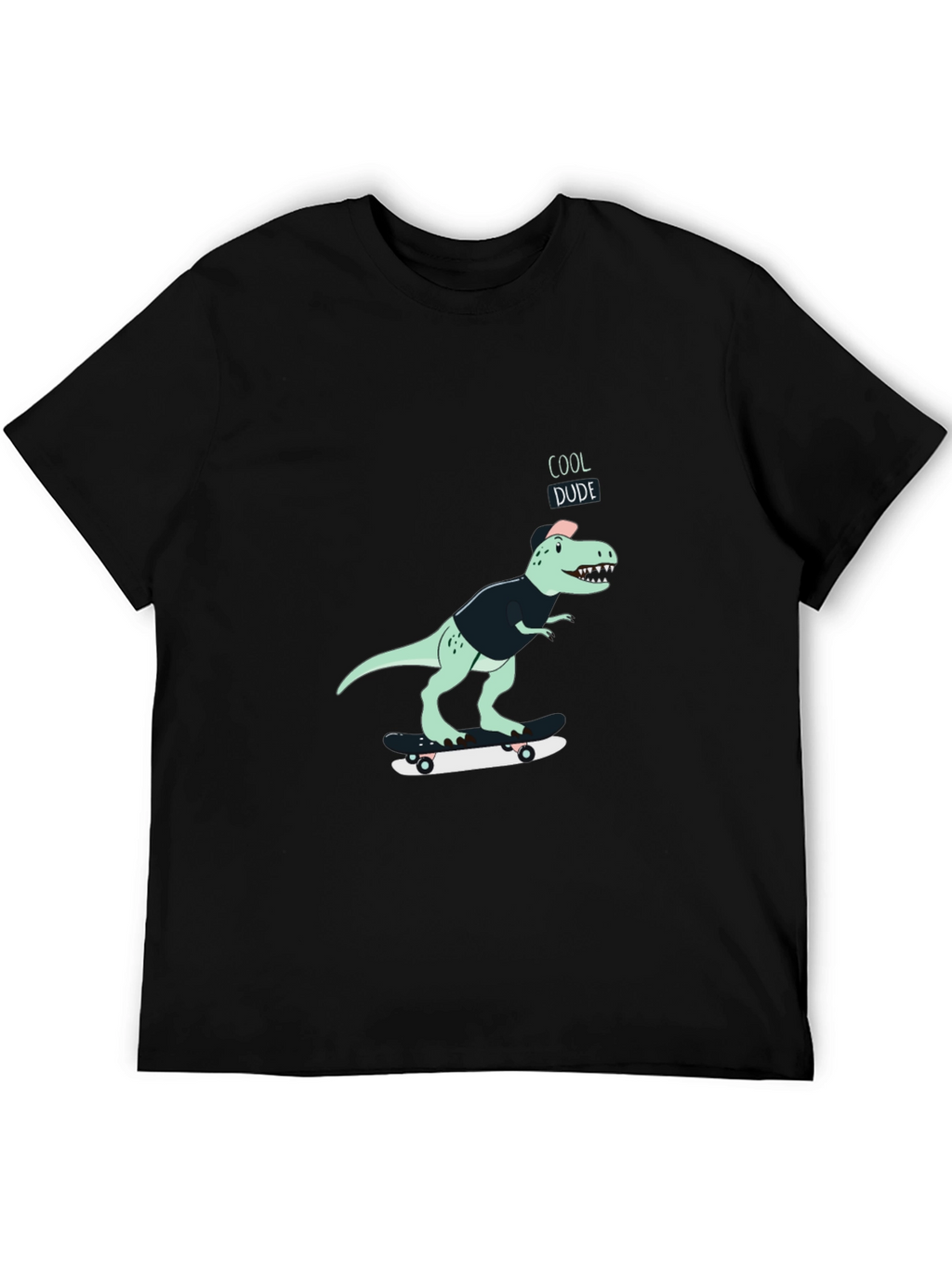 Cool Dude Dinosaur Skateboard Graphic T-Shirt