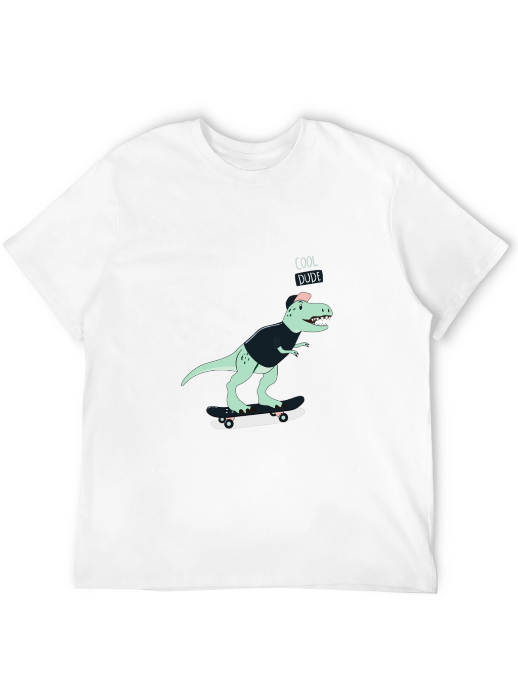 Cool Dude Dinosaur Skateboard Graphic T-Shirt