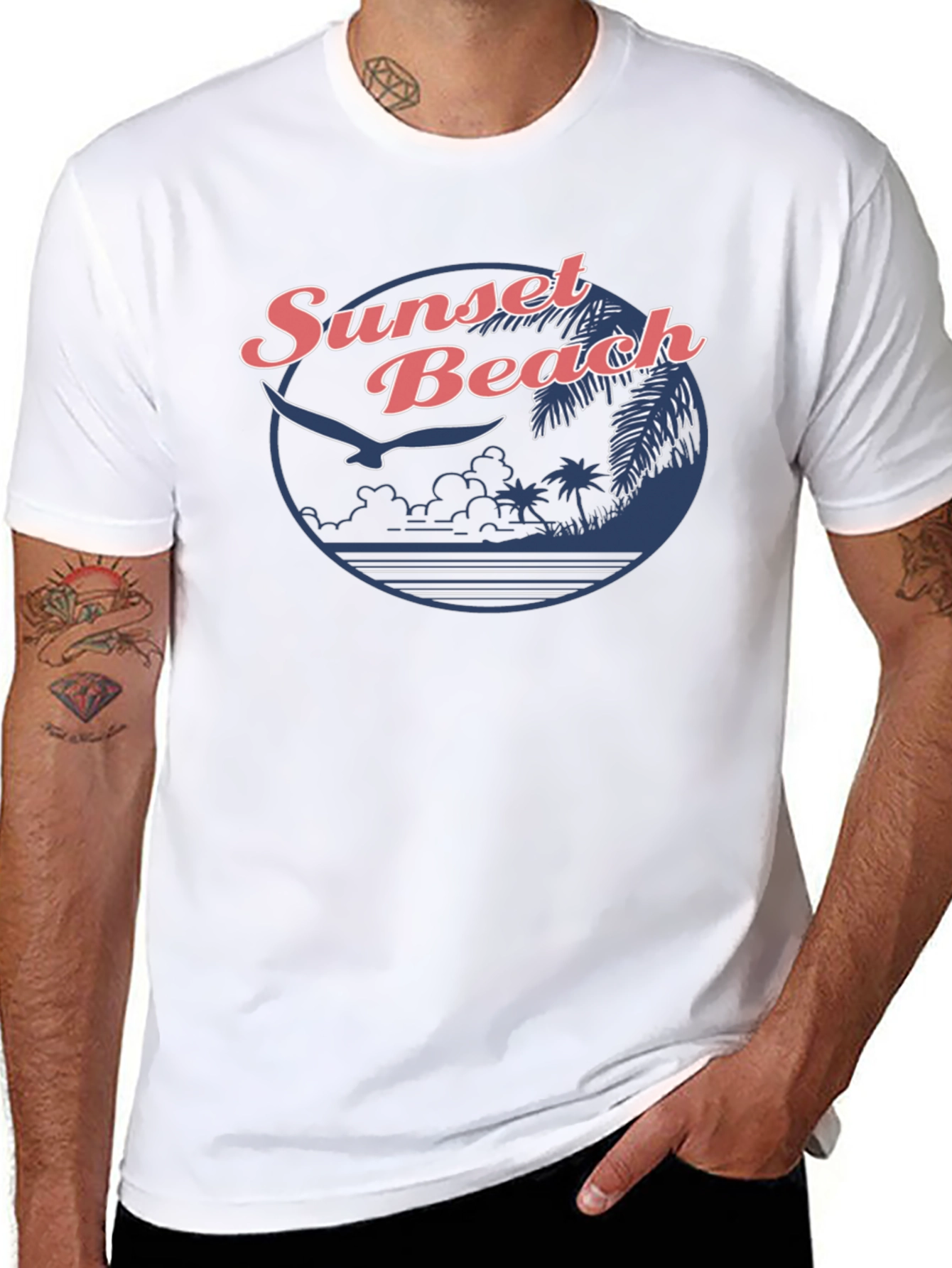Sunset Beach Graphic Tee - Retro Design
