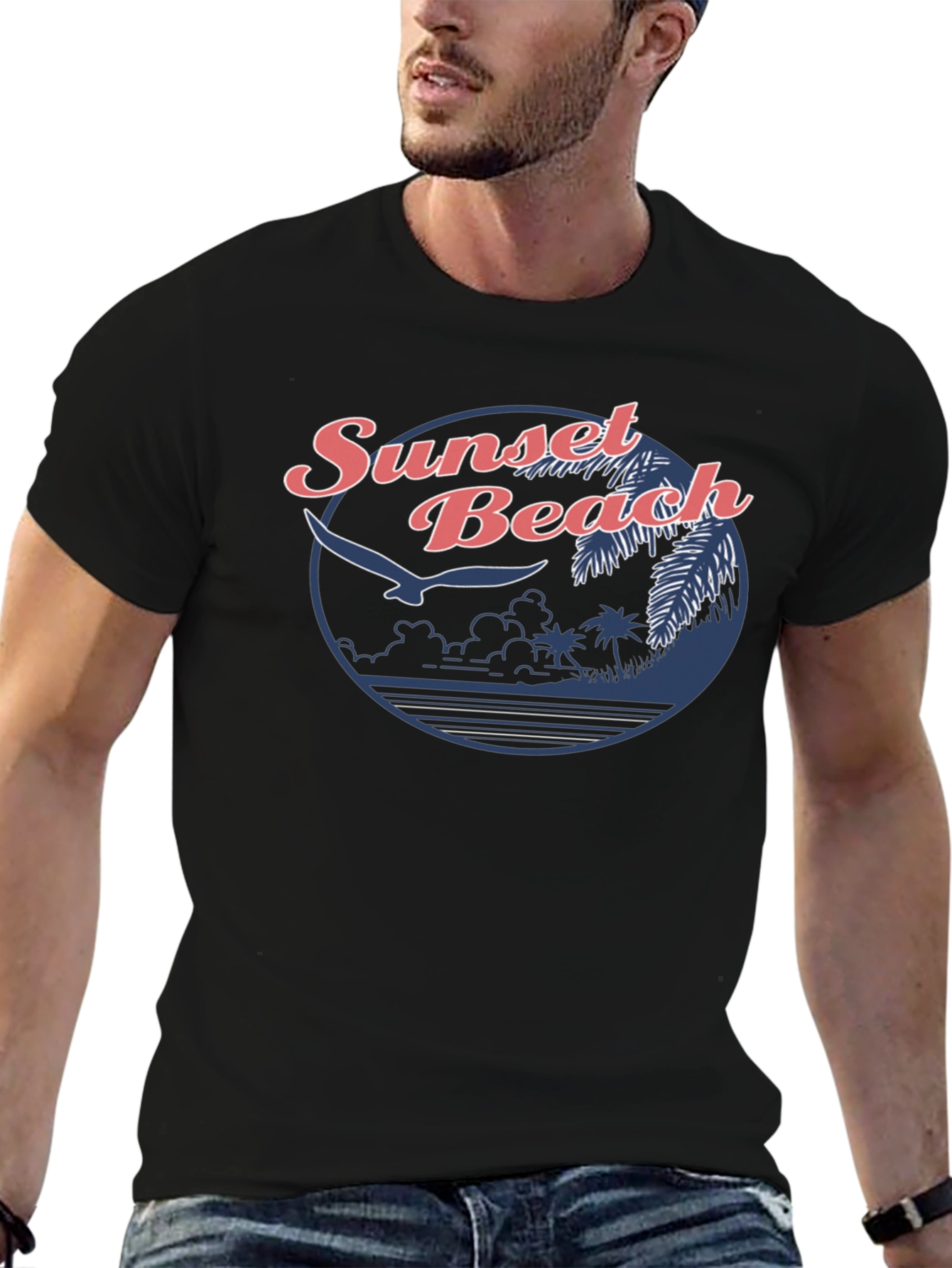 Sunset Beach Graphic Tee - Retro Design