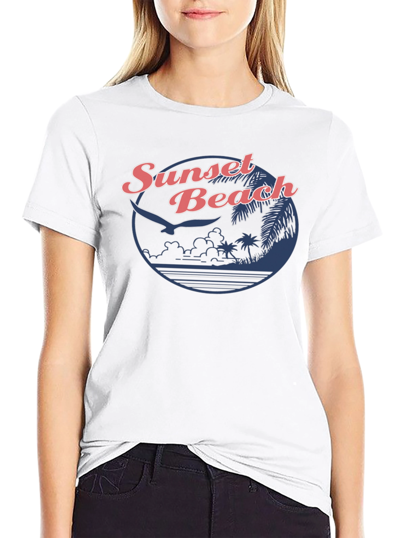 Sunset Beach Graphic Tee - Retro Design